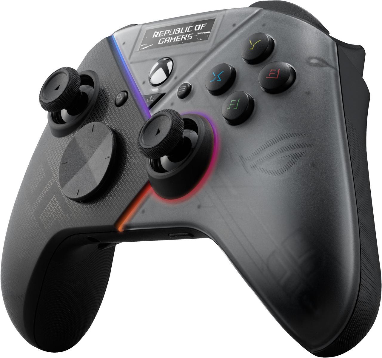 Alt view image 9 of 17 - ASUS ROG Raikiri Pro gaming controller, OLED display, tri-mode connectivity, remappable buttons&triggers, 4 rear buttons, step&linear triggers, adjustable joystick sensitivity, 3.5mm jack, PC and Xbox