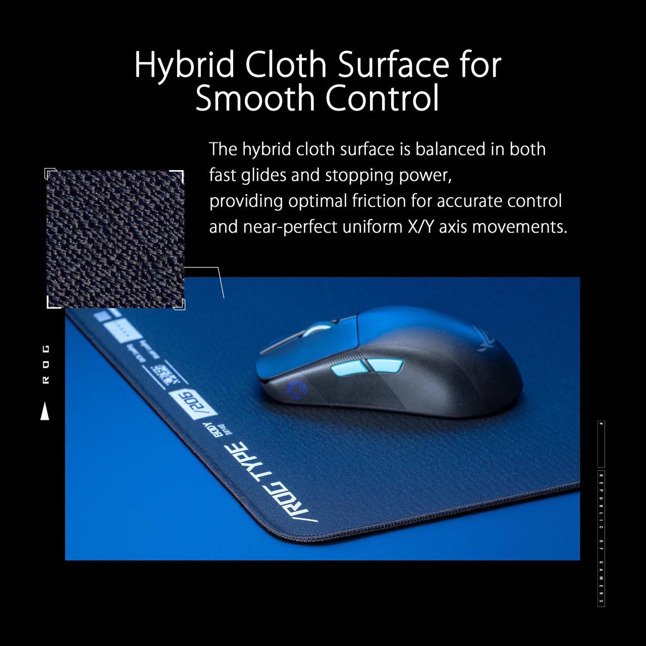 Alt view image 3 of 11 - ASUS ROG Hone Ace XXL Gaming Mouse Pad, High-density memory foam base, Hybrid Cloth Material, 400 x 900 x 3 mm, Esports & FPS Gaming, Black
