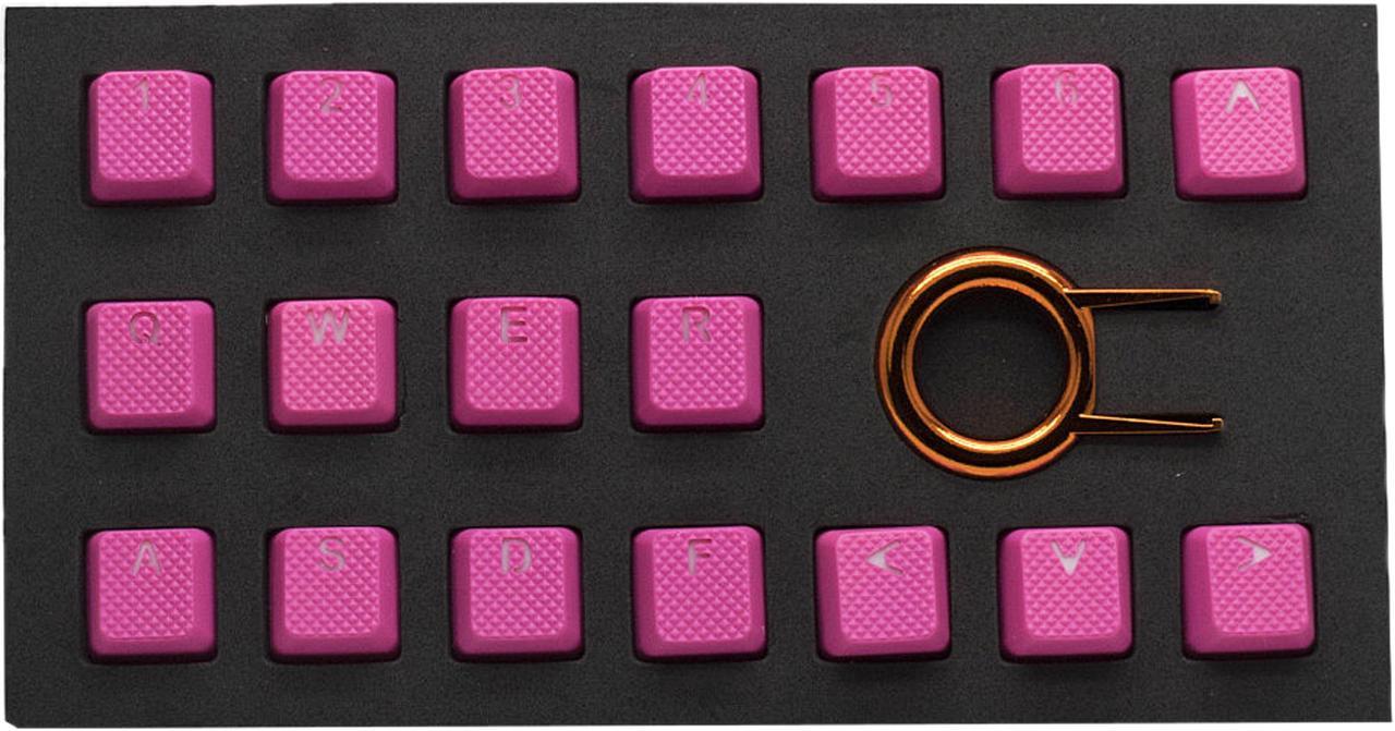 Tai-Hao KDTHUS018C03PK101 Neon Pink Rubber Keycap Set (18)