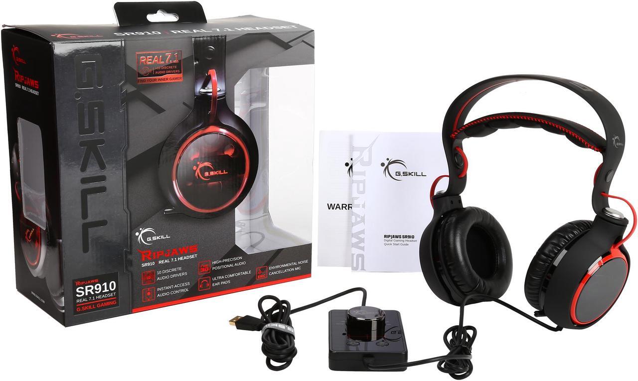 Alt view image 9 of 8 - G.SKILL RIPJAWS SR910 Real 7.1 Surround Sound USB Gaming Headset