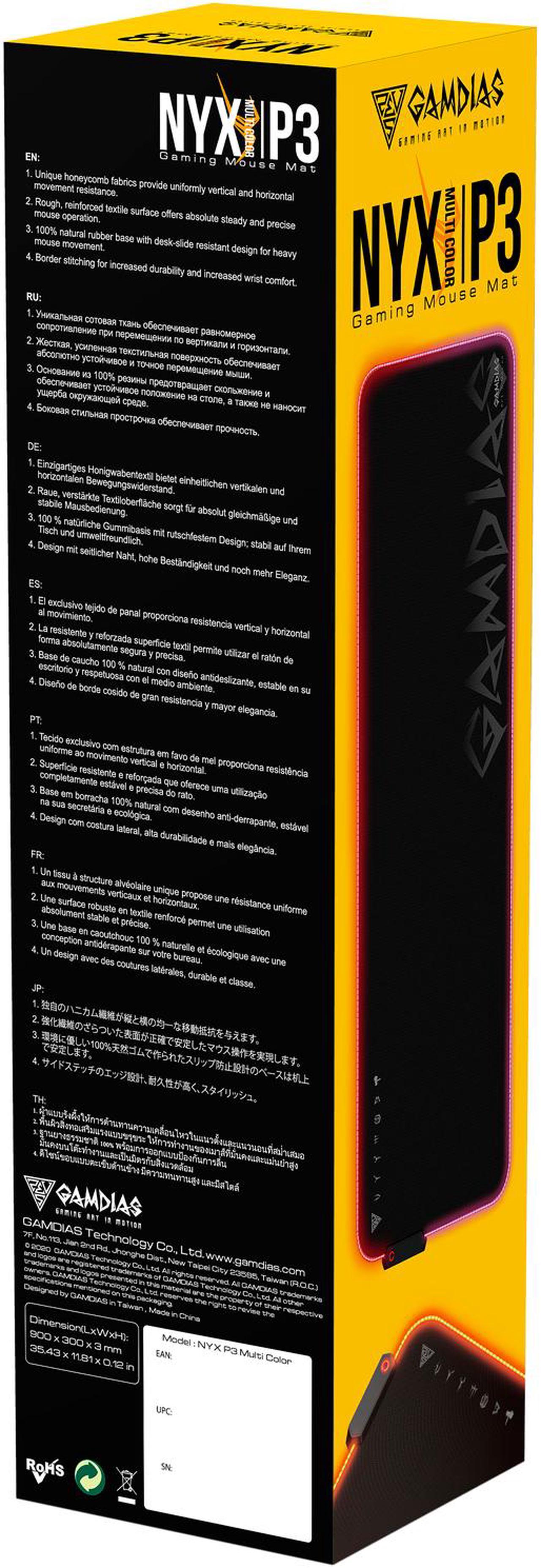 Alt view image 6 of 7 - GAMDIAS NYX P3 GD-NYX P3 Multi-Colored Gaming Mouse Pad