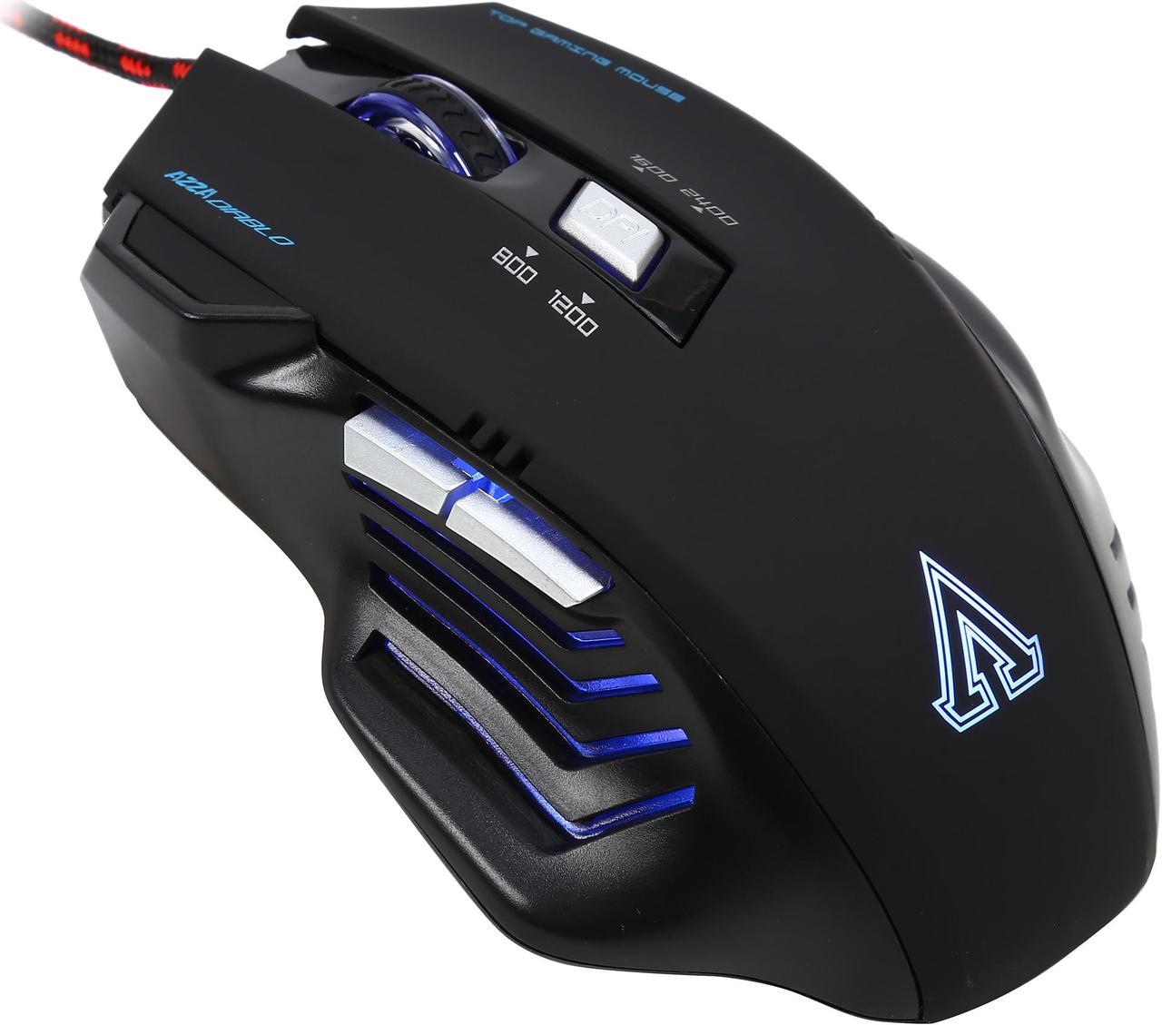 AZZA Diablo MSAZ-004 Black 6 Buttons 1 x Wheel USB Wired Optical LED Gaming Mouse