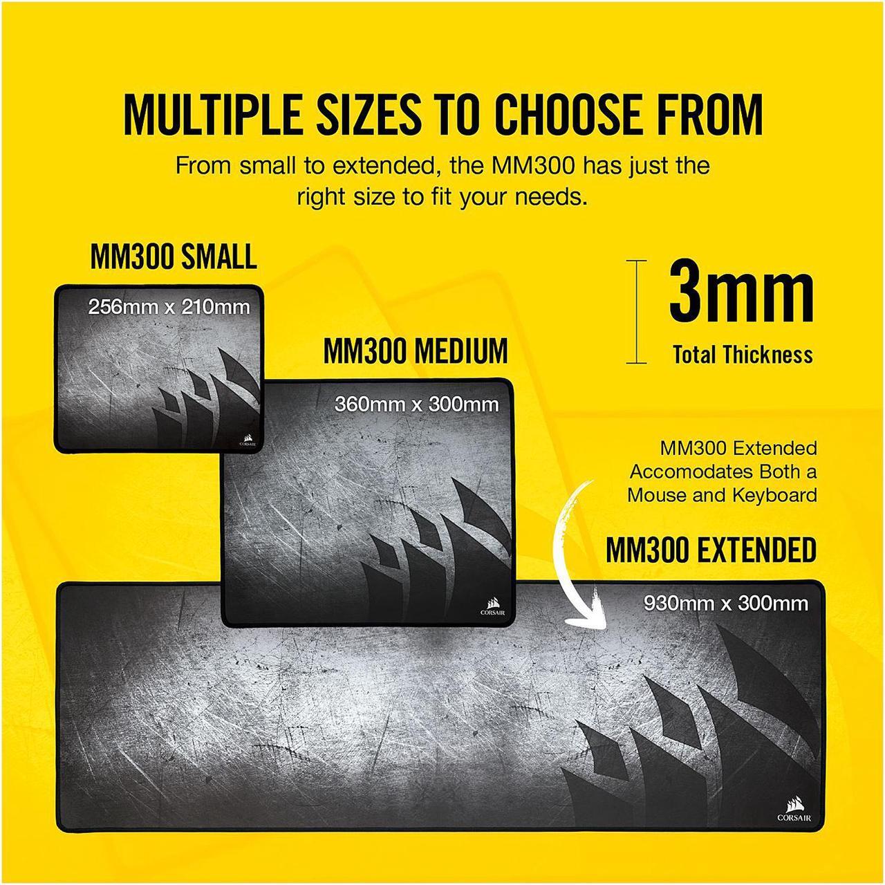Alt view image 6 of 10 - Corsair MM300 - Anti-Fray Cloth Gaming Mouse Pad - High-Performance Mouse Pad Optimized for Gaming Sensors - Designed for Maximum Control - Extended, Multi Color