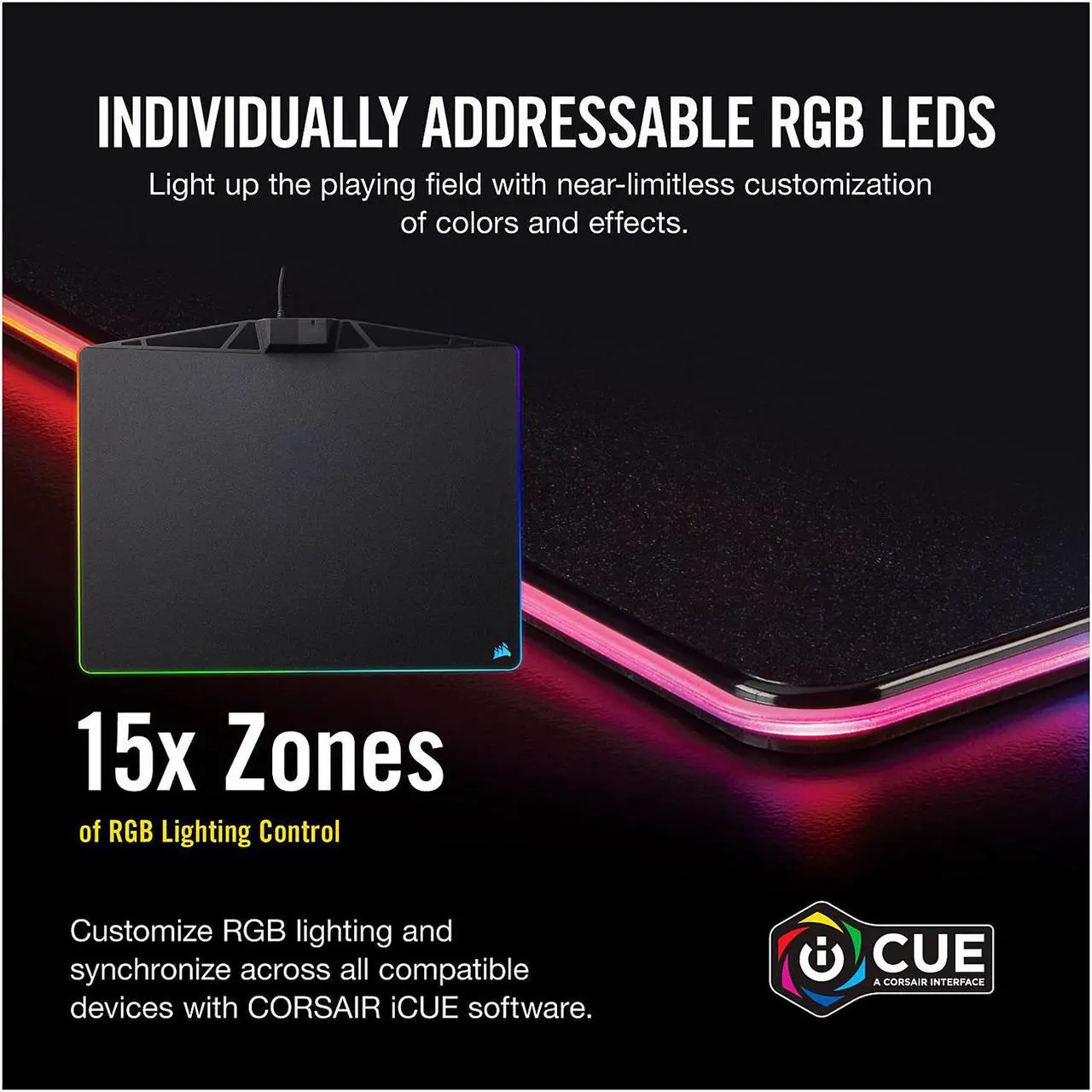 Alt view image 3 of 20 - Corsair Gaming MM800 RGB Polaris Mouse Pad