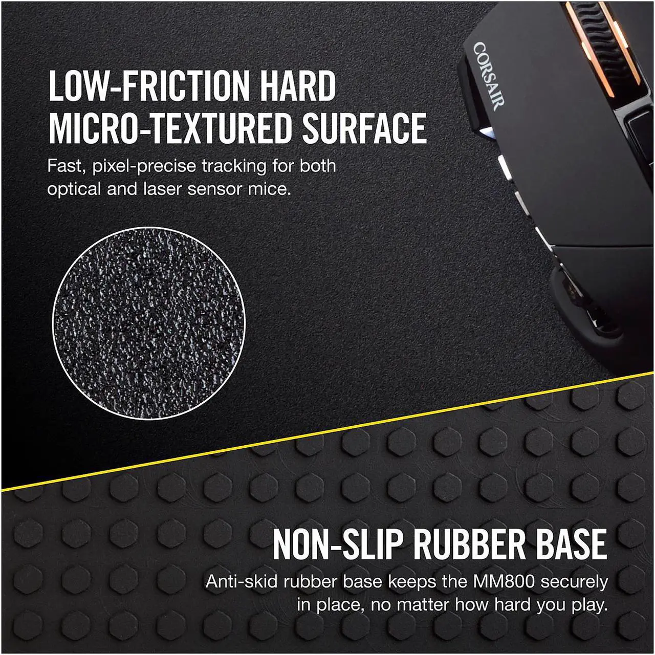 Alt view image 4 of 20 - Corsair Gaming MM800 RGB Polaris Mouse Pad