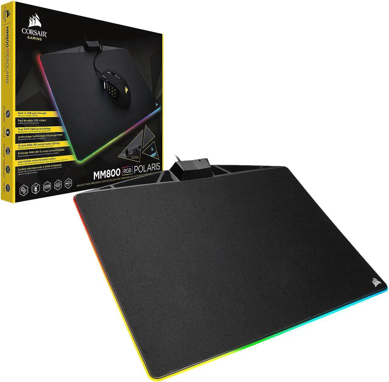 Alt view image 7 of 20 - Corsair Gaming MM800 RGB Polaris Mouse Pad