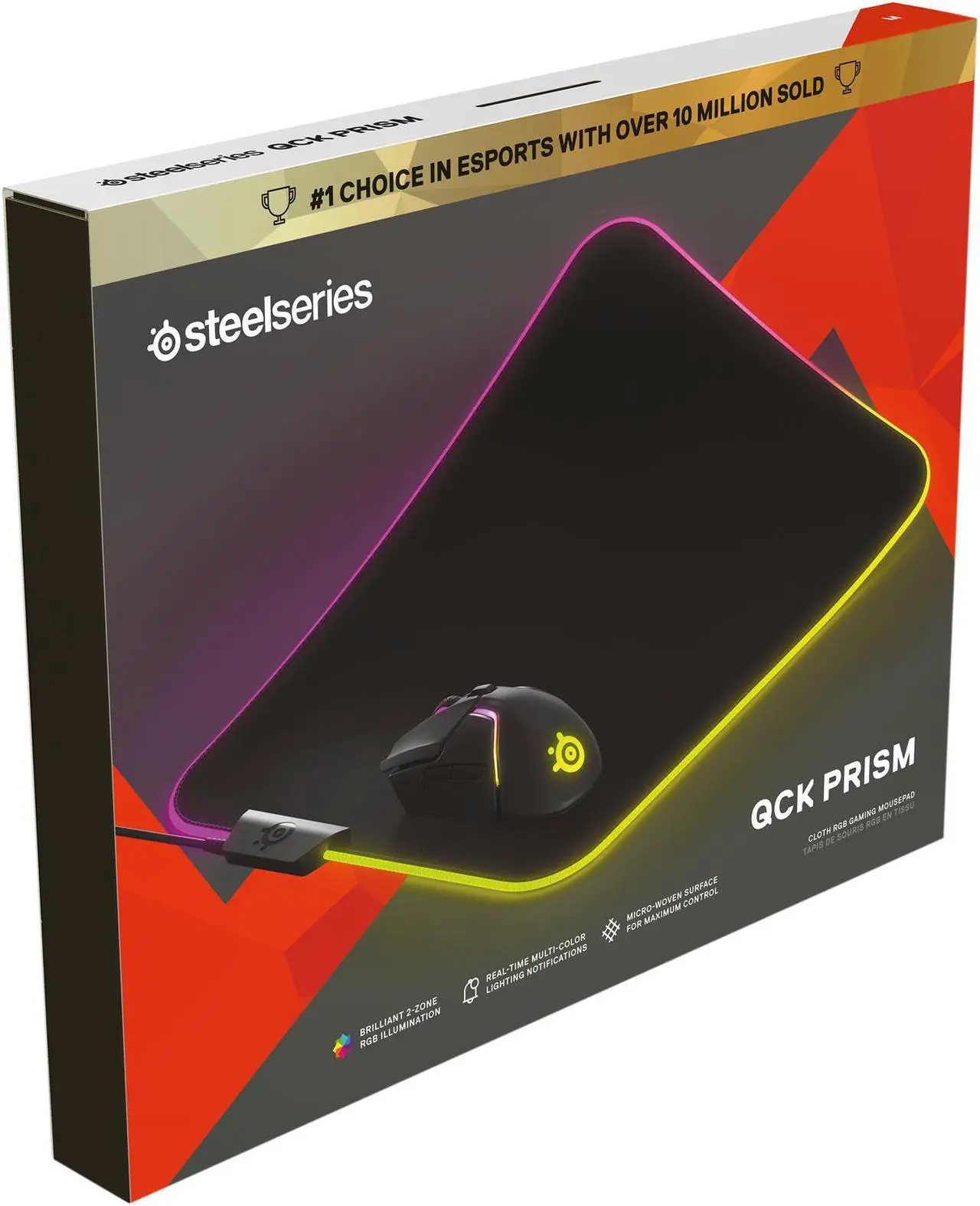 Alt view image 5 of 6 - SteelSeries SteelSeries QcK Prism Cloth 63825 Mouse Pad