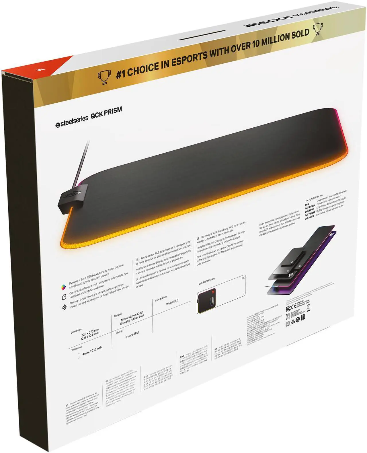 Alt view image 6 of 6 - SteelSeries SteelSeries QcK Prism Cloth 63825 Mouse Pad