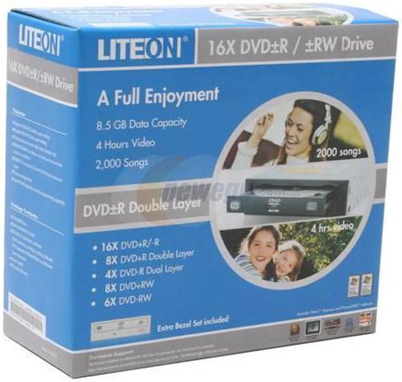 Alt view image 4 of 4 - LITE-ON Black 16X DVD+R 8X DVD+RW 8X DVD+R DL 16X DVD-R 6X DVD-RW 16X DVD-ROM 48X CD-R 24X CD-RW 48X CD-ROM 2M Cache ATAPI/E-IDE DVD Burner Extra Bezel Set included