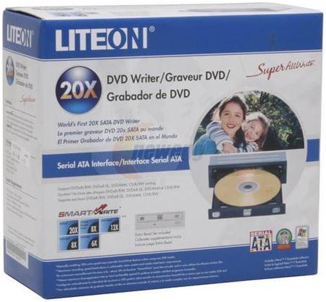 Alt view image 5 of 5 - LITE-ON Black 20X DVD+R 8X DVD+RW 8X DVD+R DL 20X DVD-R 6X DVD-RW 12X DVD-RAM 16X DVD-ROM 48X CD-R 32X CD-RW 48X CD-ROM 2MB Cache SATA DVD Burner