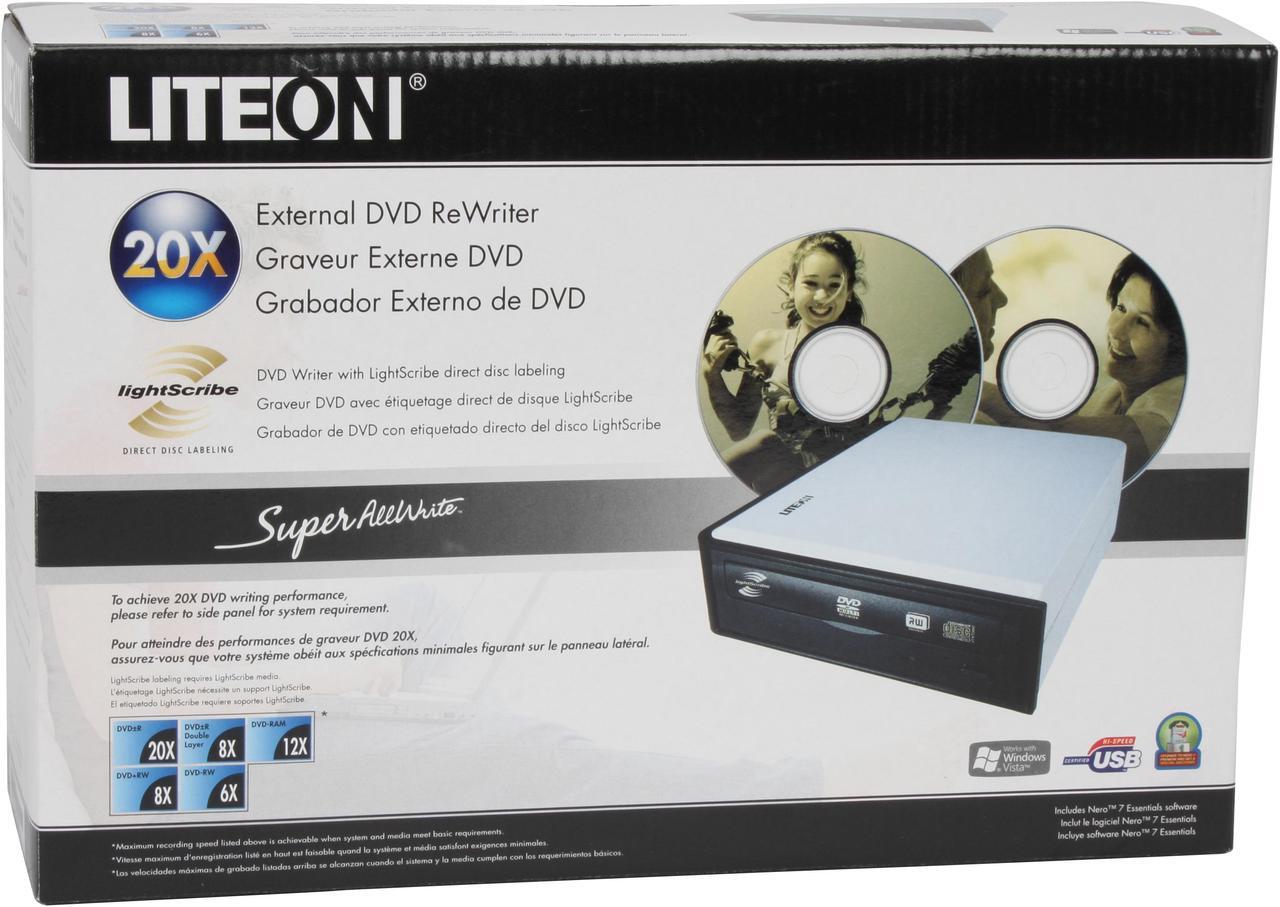 Alt view image 7 of 7 - LITE-ON USB 2.0 External 20X DVD Burner with LightScribe Model eHAU220-08 LightScribe Support