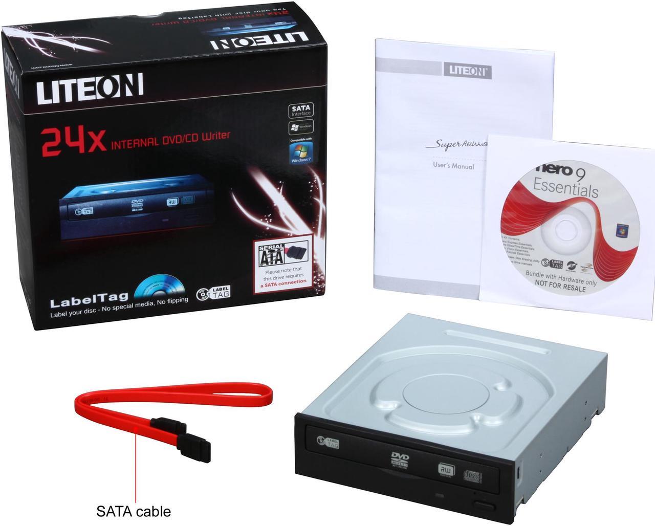 Alt view image 4 of 4 - LITE-ON DVD/CD WRITER 24X DVD+R 8X DVD+RW 12X DVD+R DL 24X DVD-R 6X DVD-RW 16X DVD-ROM 48X CD-R 32X CD-RW 48X CD-ROM Black SATA Model iHAS524-T98A
