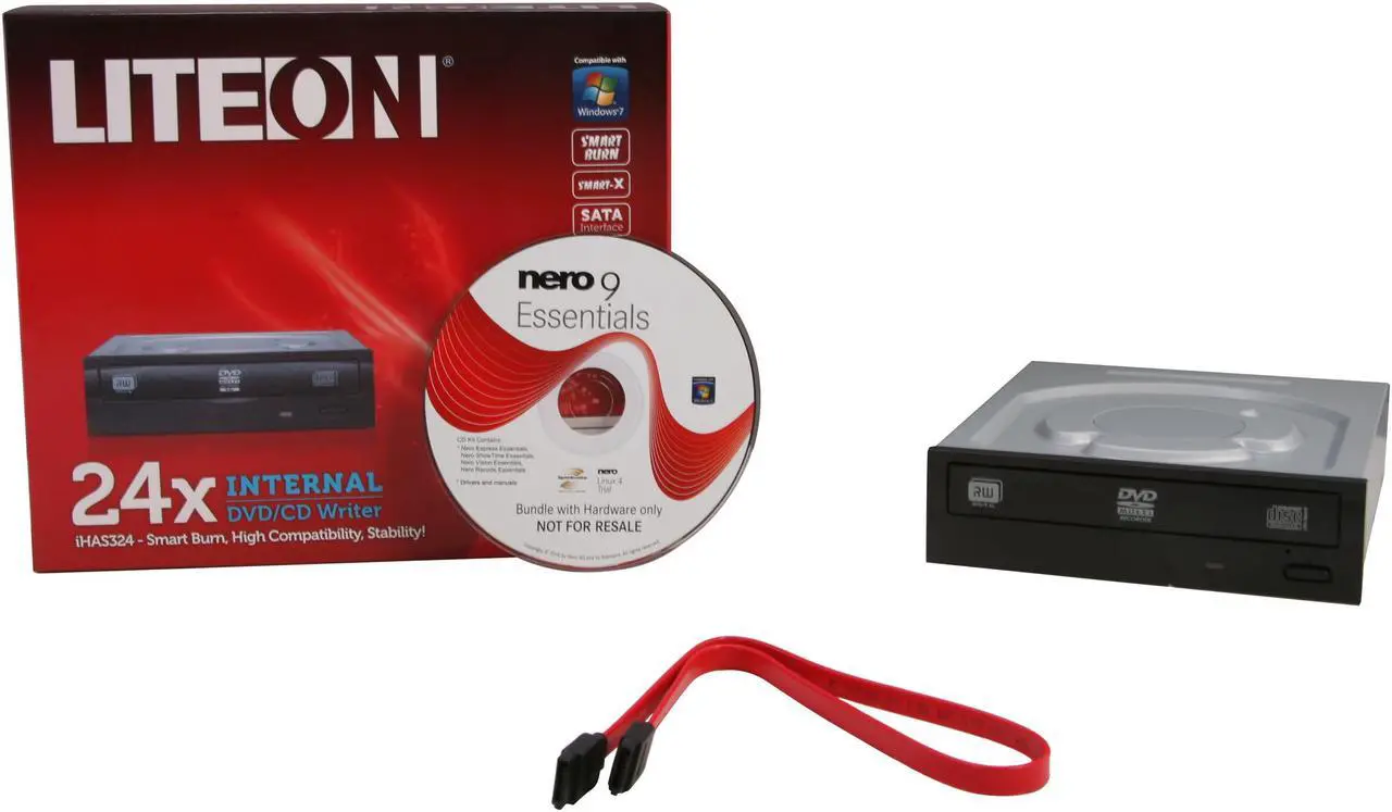 Alt view image 5 of 5 - LITE-ON 24X DVD Writer Internal 24X DVD+R 8X DVD+RW 12X DVD+R DL 24X DVD-R 6X DVD-RW 16X DVD-ROM 48X CD-R 32X CD-RW 48X CD-ROM Model ihas324