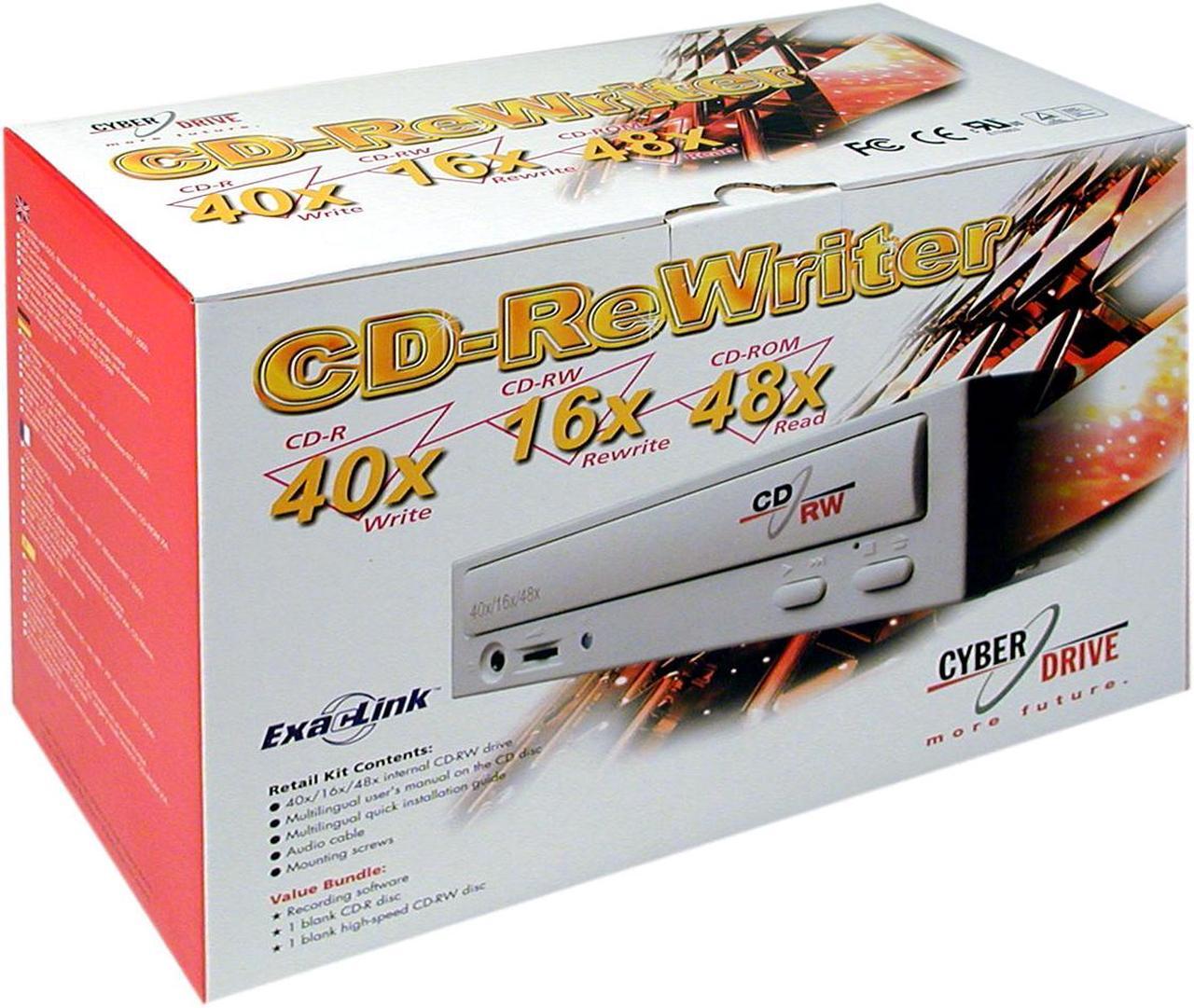 Alt view image 4 of 4 - Cyberdrive CD Burner 16X DVD-ROM 40X CD-R 16X CD-RW 48X CD-ROM Silver IDE Model CW078D