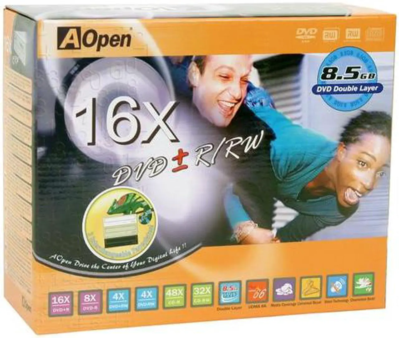 Alt view image 4 of 4 - AOpen DVD Burner 16X DVD+R 4X DVD+RW 2.4X DVD+R DL 8X DVD-R 4X DVD-RW 16X DVD-ROM 48X CD-R 32X CD-RW 48X CD-ROM 2-Tone IDE Model 91.4ID37.074