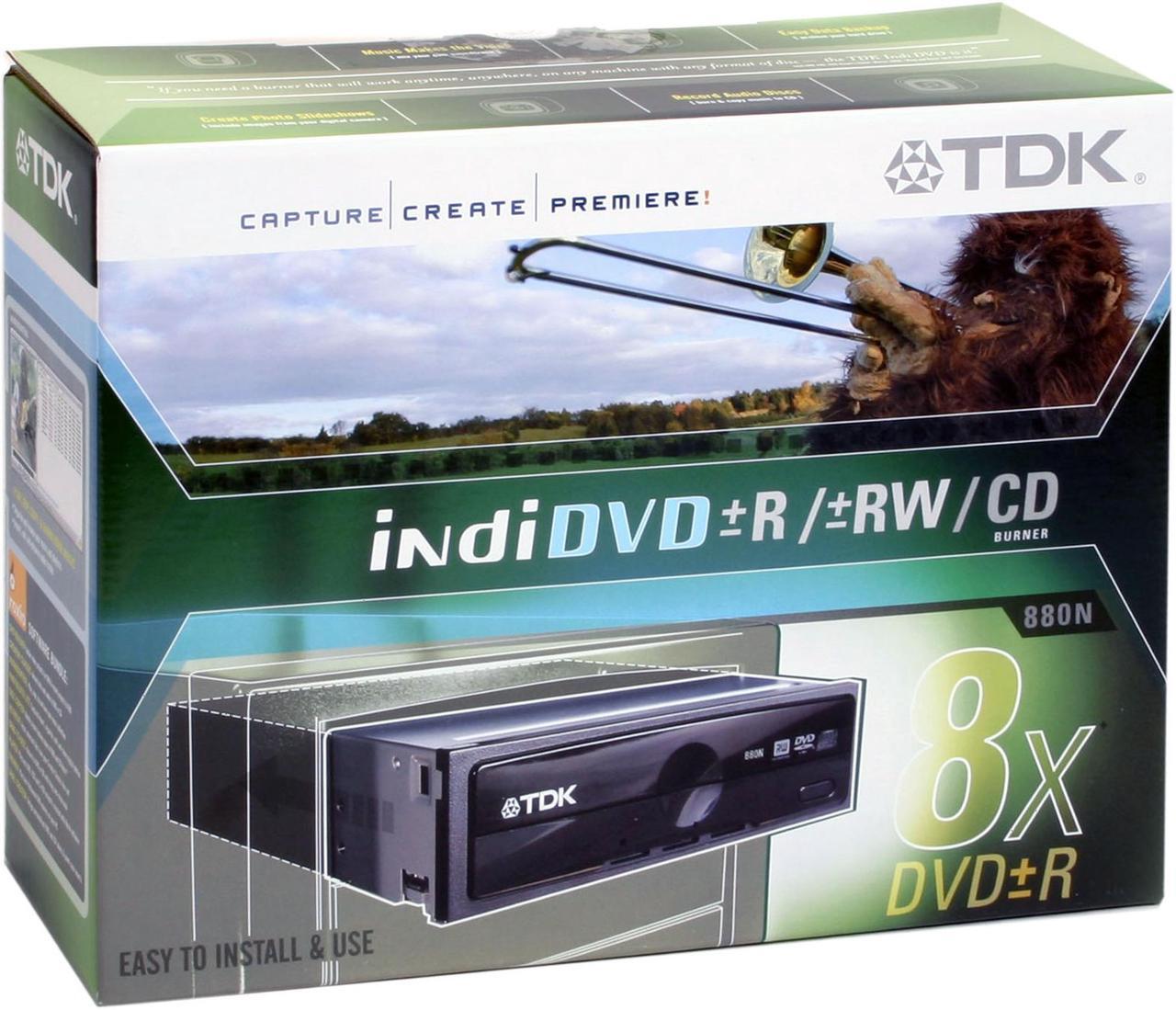 Alt view image 4 of 4 - TDK DVD Burner 8X DVD+R 4X DVD+RW 8X DVD-R 2X DVD-RW 12X DVD-ROM 32X CD-R 16X CD-RW 40X CD-ROM Black IDE Model AID+880N