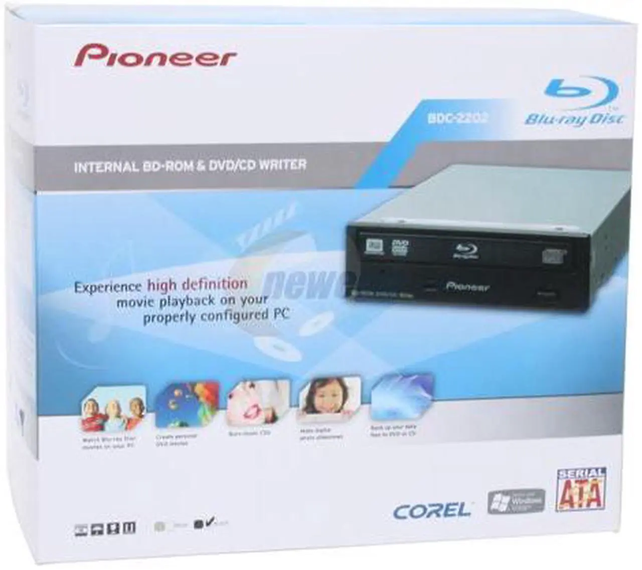 Alt view image 5 of 5 - Pioneer Black 5X BD-ROM 12X DVD-ROM 32X CD-ROM SATA Internal Blu-Ray Reader and 12X DVD±R DVD Burner Model BDC-2202B