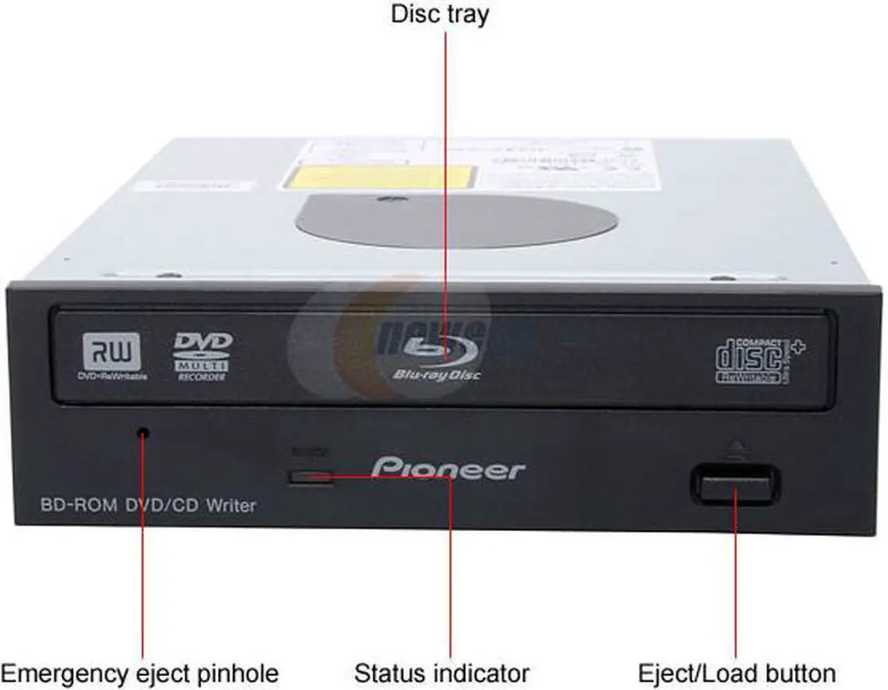 Alt view image 2 of 5 - Pioneer Black 5X BD-ROM 12X DVD-ROM 32X CD-ROM SATA Internal Blu-Ray Reader and 12X DVD±R DVD Burner Model BDC-2202B