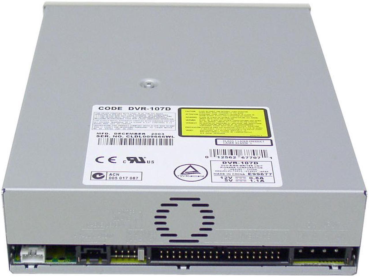 Alt view image 2 of 2 - Pioneer DVD Burner 8X DVD+R 4X DVD+RW 8X DVD-R 4X DVD-RW 12X DVD-ROM 24X CD-R 24X CD-RW 40X CD-ROM Beige IDE Model DVR-107D - OEM