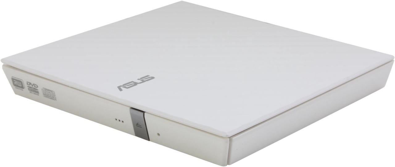 ASUS USB 2.0 White External Slim CD / DVD Re-Writer Mac OS Compatible Model SDRW-08D2S-U