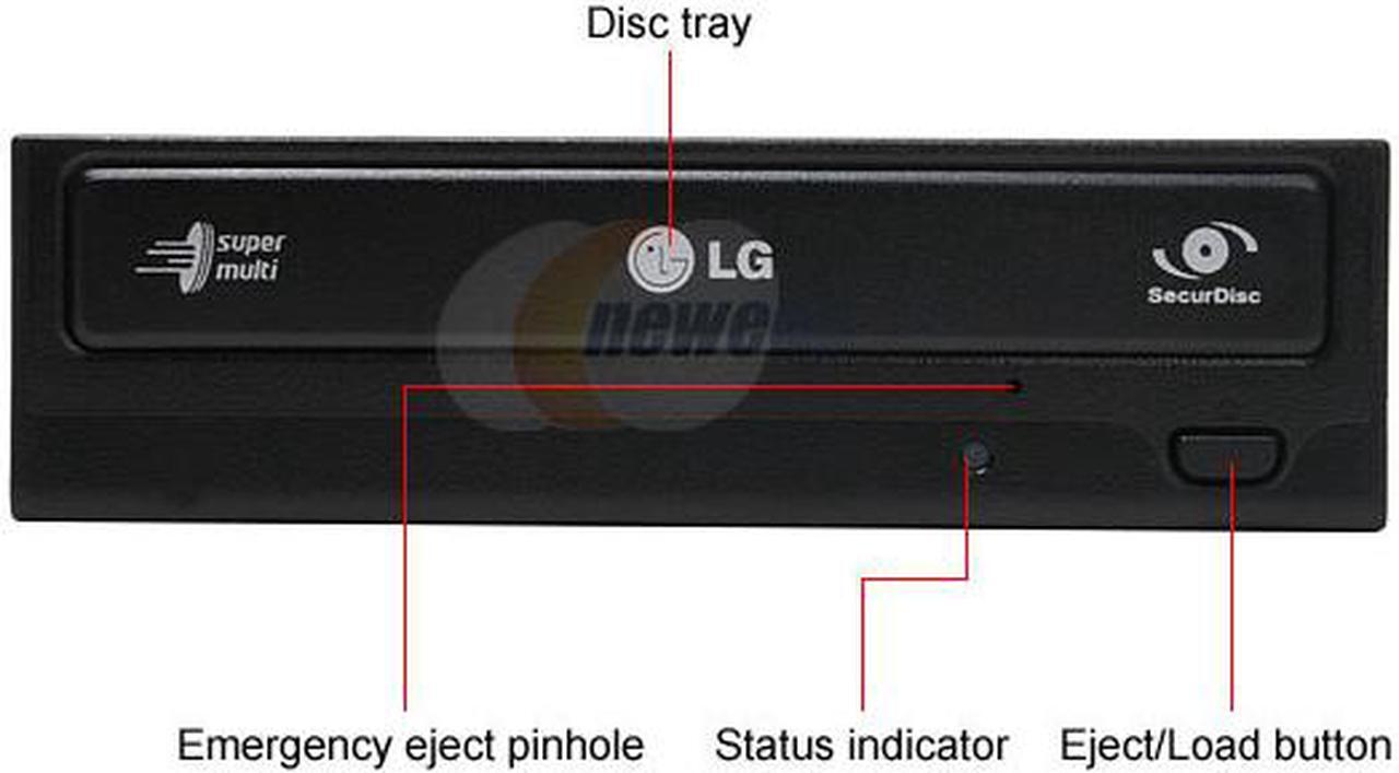 Alt view image 2 of 3 - LG 20X DVD Burner 20X DVD+R 8X DVD+RW 12X DVD+R DL 20X DVD-R 6X DVD-RW 16X DVD-ROM 48X CD-R 32X CD-RW 48X CD-ROM Black SATA Model GH20NS10 - OEM