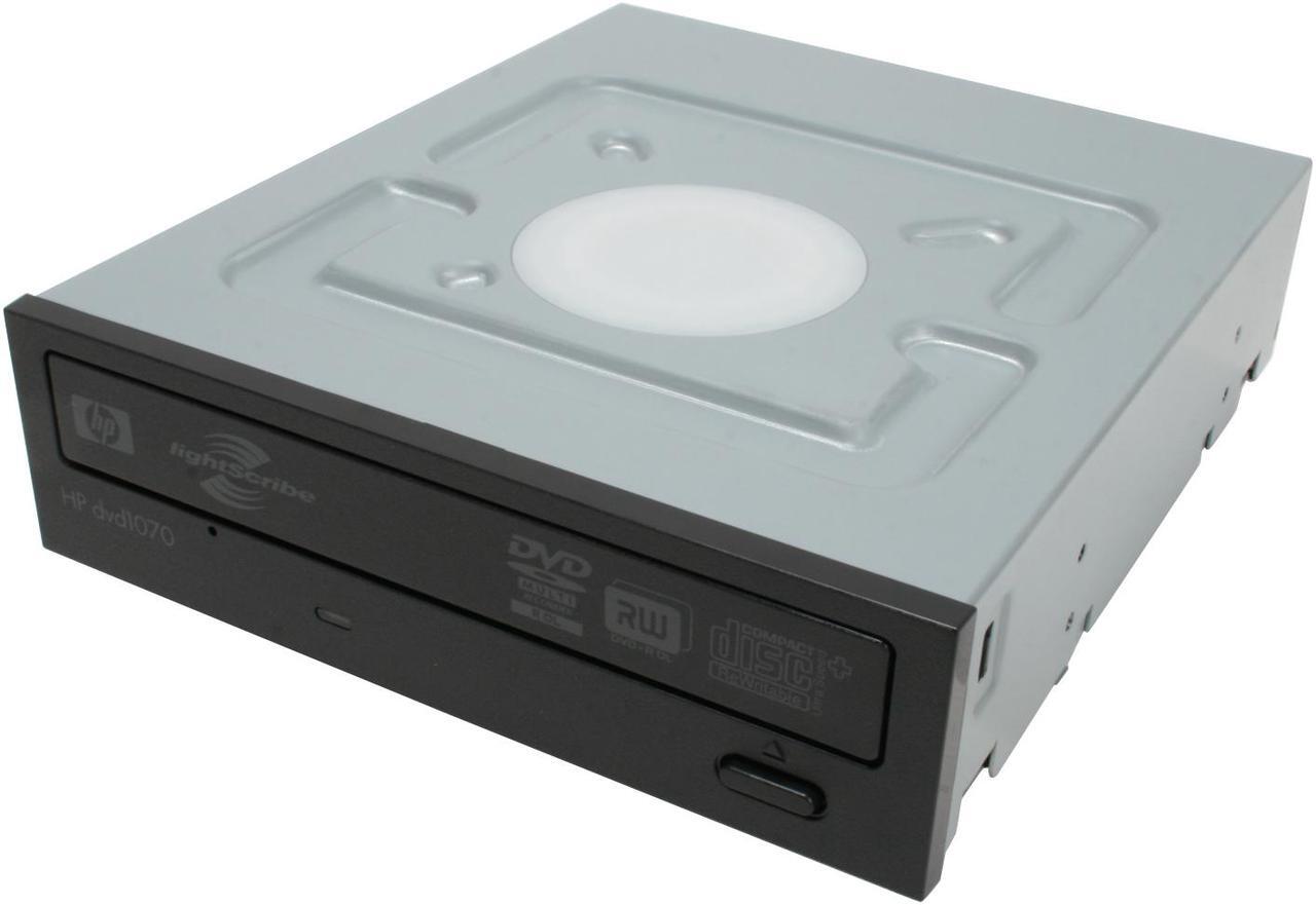 Main image of HP 20X DVD±R DVD Burner with LightScribe 20X DVD+R 8X DVD+RW 8X DVD+R DL 20X DVD-R 6X DVD-RW 16X DVD-ROM 48X CD-R 32X CD-RW 48X CD-ROM Black SATA Model DVD1070i LightScribe Support