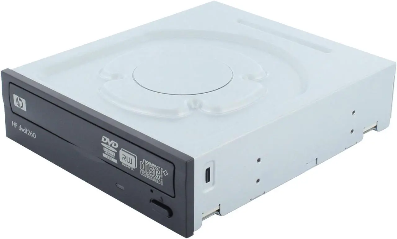 Main image of HP 24X Multiformat DVD Writer 24X DVD+R 8X DVD+RW 12X DVD+R DL 24X DVD-R 6X DVD-RW 16X DVD-ROM 48X CD-R 32X CD-RW 48X CD-ROM Black SATA Model 1260i
