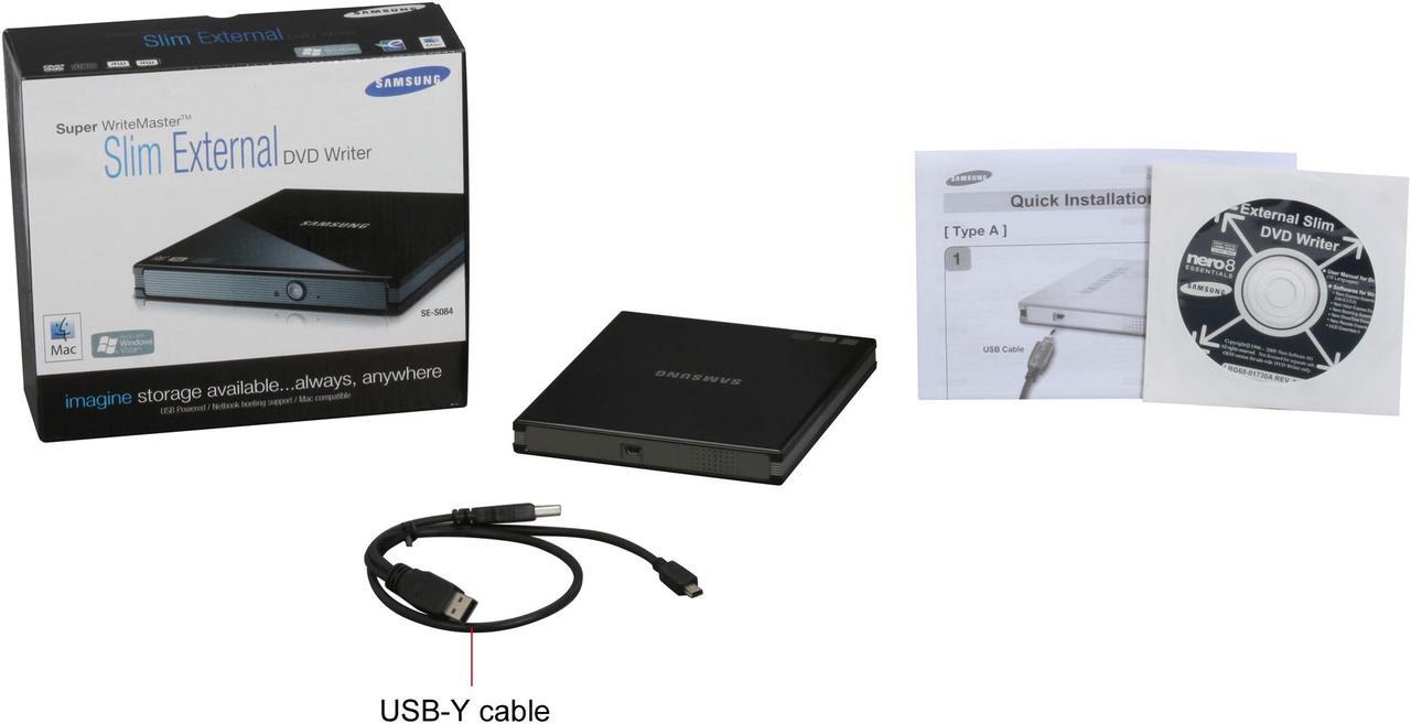 Alt view image 4 of 4 - SAMSUNG USB 2.0 Black Slim External DVD Writer Model SE-S084