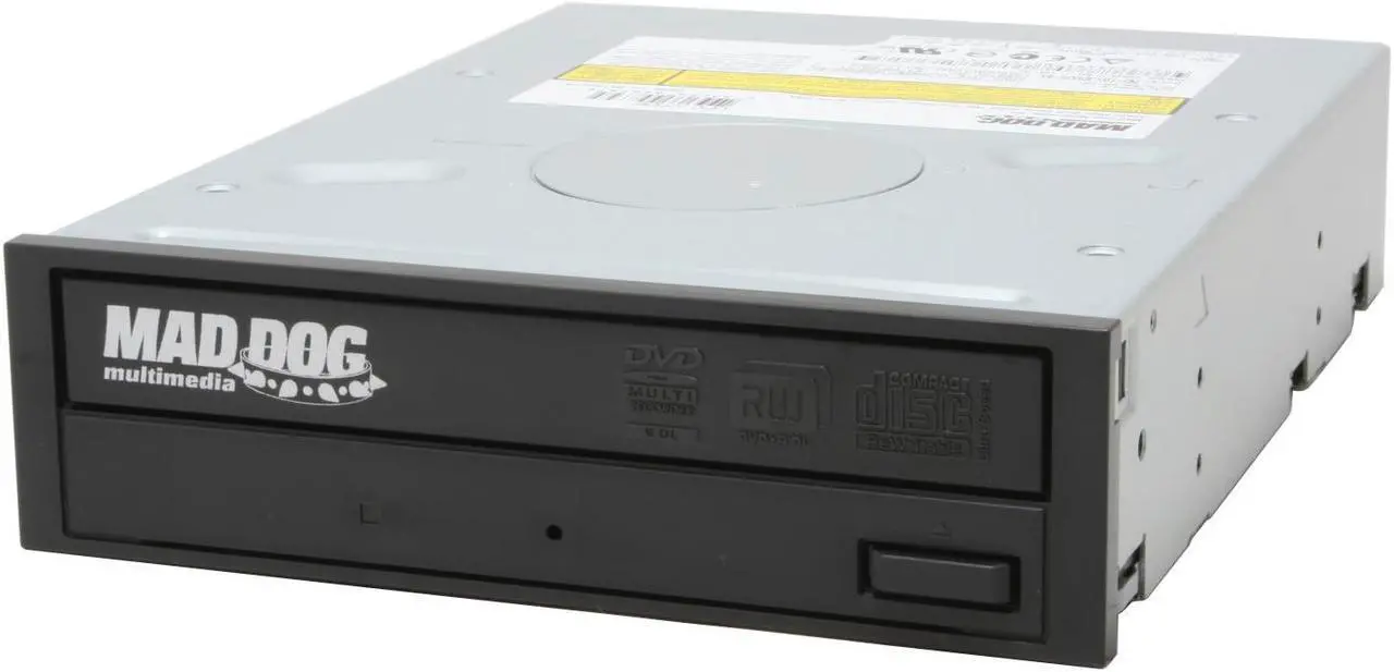 Main image of MadDog Black 16X DVD+R 8X DVD+RW 8X DVD+R DL 16X DVD-R 6X DVD-RW 5X DVD-RAM 16X DVD-ROM 48X CD-R 32X CD-RW 48X CD-ROM 2M Cache IDE DVD Burner - OEM