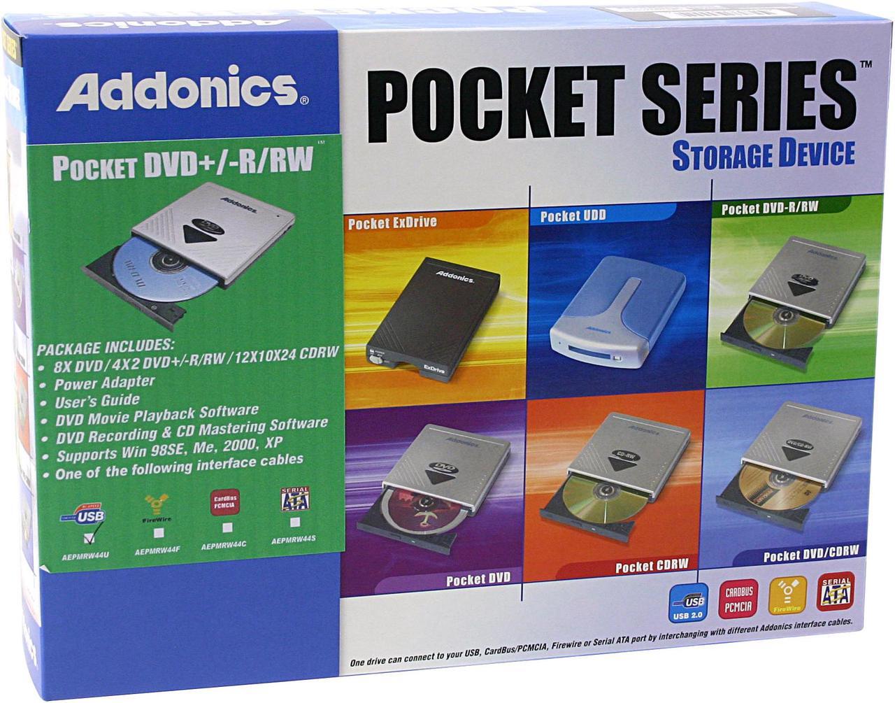 Alt view image 6 of 6 - Addonics USB 2.0 External Slim DVD Burner Model AEPMRW44U