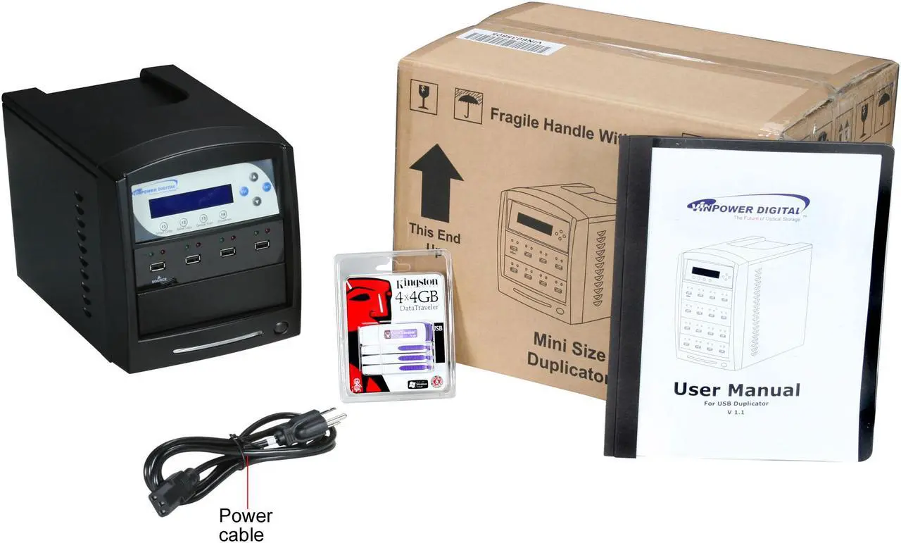 Alt view image 5 of 5 - VINPOWER Black 1 to 3 USBShark USB Flash Pen Drive Tower Duplicator Model USBShark-3T-BK