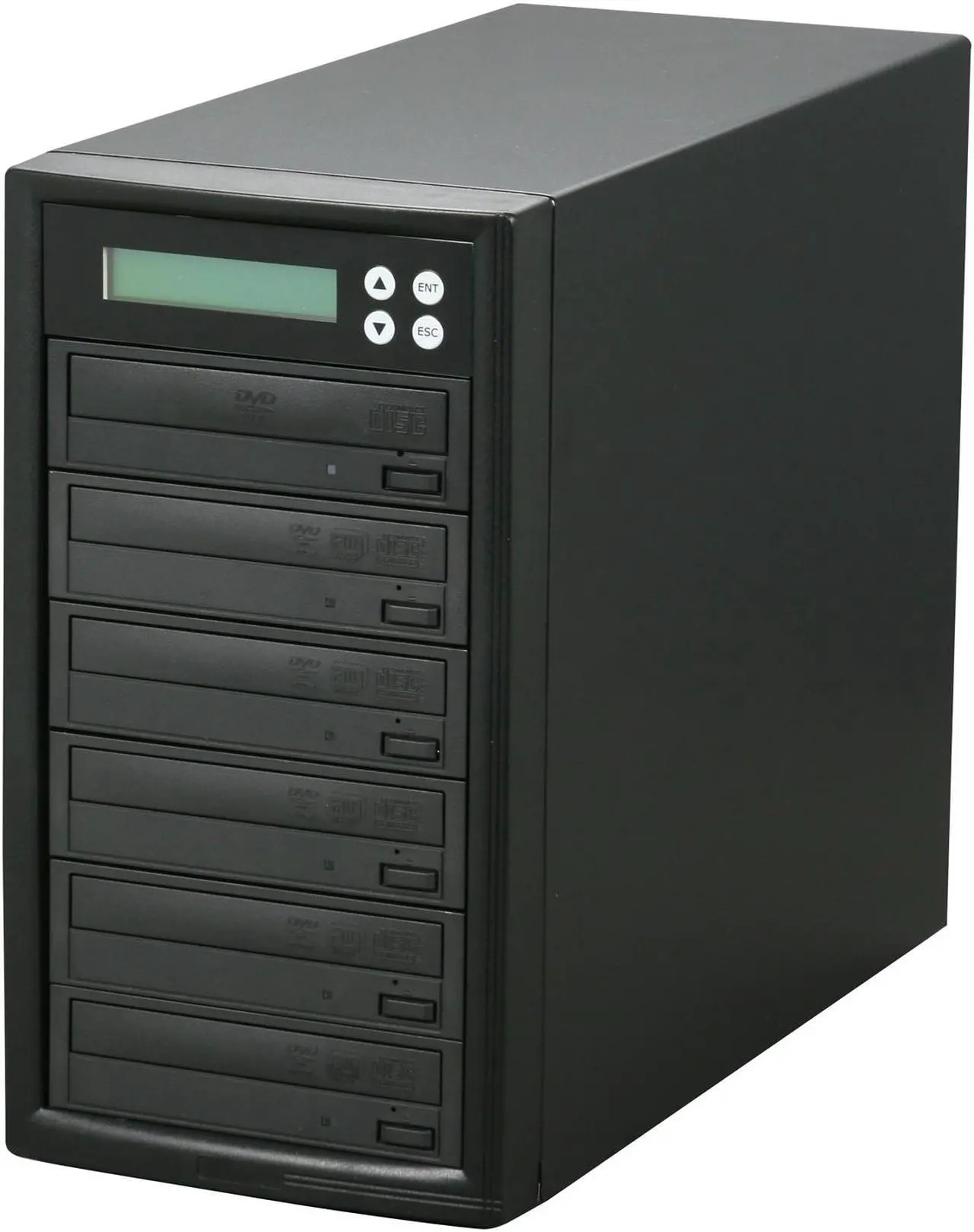 Main image of VINPOWER Black 1 to 5 24X DVD+R 8X DVD+RW 12X DVD+R DL 24X DVD-R 6X DVD-RW 48X CD-R 32X CD-RW Econ Series SATA 24X DVD/CD Tower Duplicator Model Econ-S5T-DVD-BK