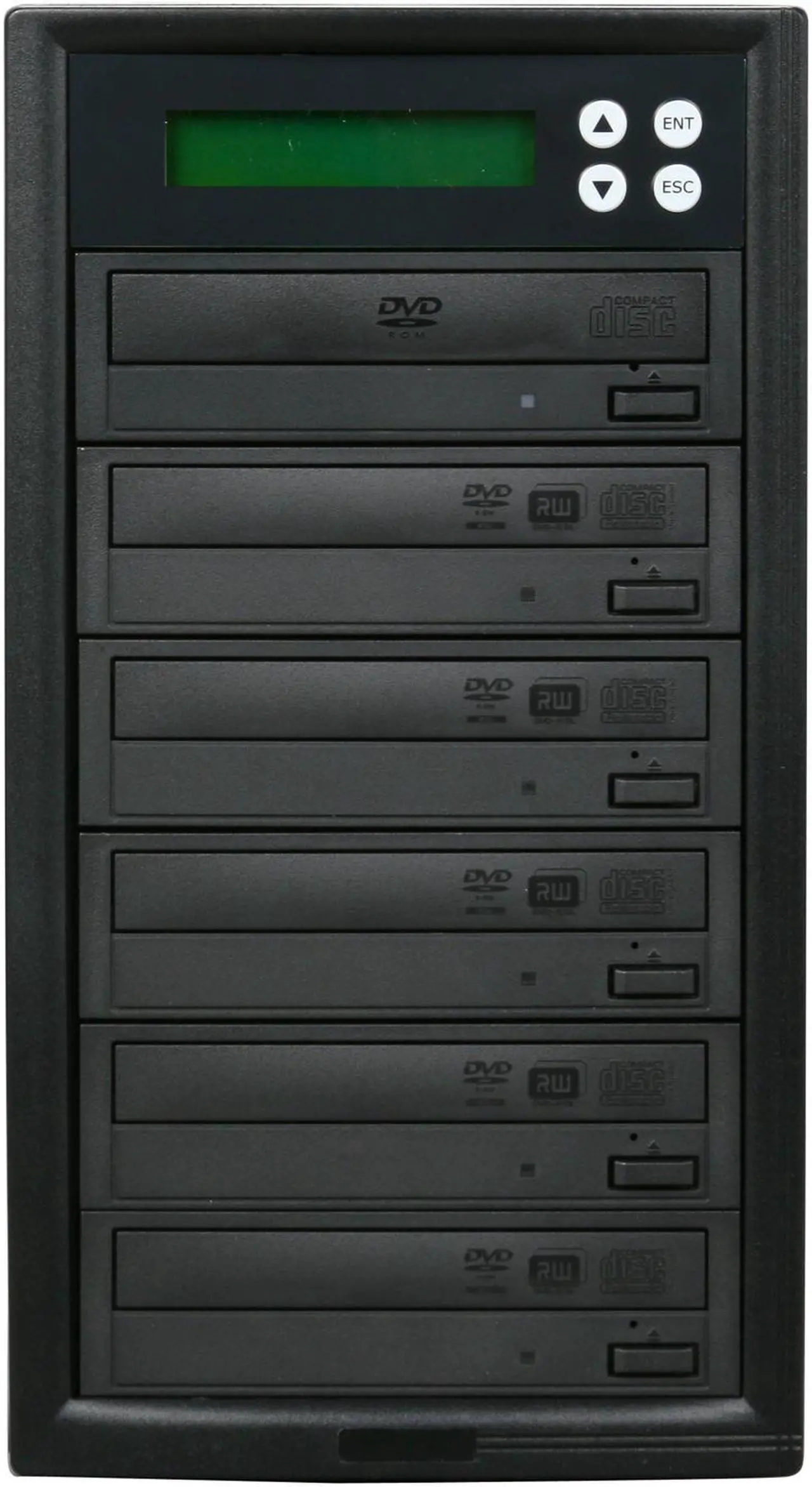 Alt view image 2 of 5 - VINPOWER Black 1 to 5 24X DVD+R 8X DVD+RW 12X DVD+R DL 24X DVD-R 6X DVD-RW 48X CD-R 32X CD-RW Econ Series SATA 24X DVD/CD Tower Duplicator Model Econ-S5T-DVD-BK