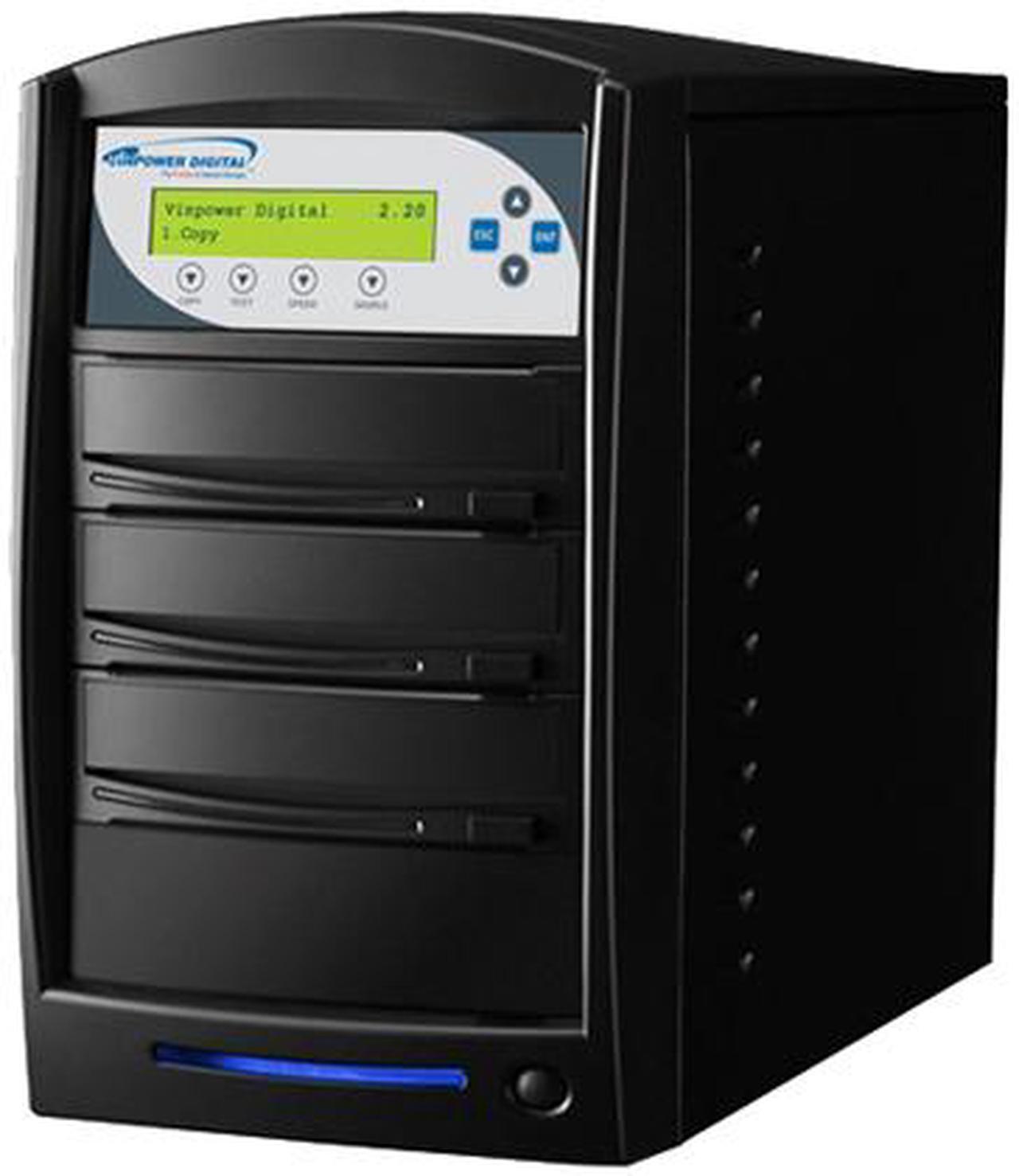 Alt view image 2 of 4 - VINPOWER Black 1 to 2 12X DVD+R 8X DVD+RW 12X DVD+R DL 24X DVD-R 6X DVD-RW 40X CD-R 32X CD-RW SharkCopier DVD/CD Tower Duplicator with 320GB Hard Drive Model SHARK-S2T-BK