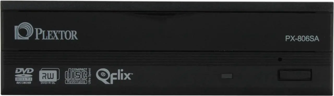 Alt view image 2 of 3 - PLEXTOR 20X DVD Super Multi Qflix Drive 20X DVD+R 8X DVD+RW 8X DVD+R DL 20X DVD-R 6X DVD-RW 16X DVD-ROM 48X CD-R 32X CD-RW 48X CD-ROM Black SATA Model PX-806SA SW