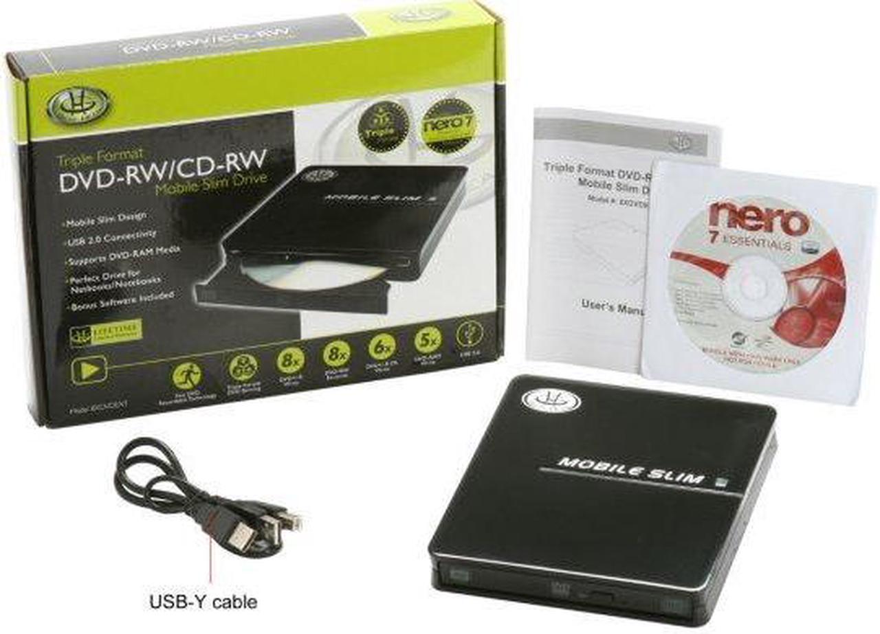 Alt view image 8 of 8 - GEAR HEAD USB 2.0 Black 8X Slim External DVD Burner Model 8XDVDEXT