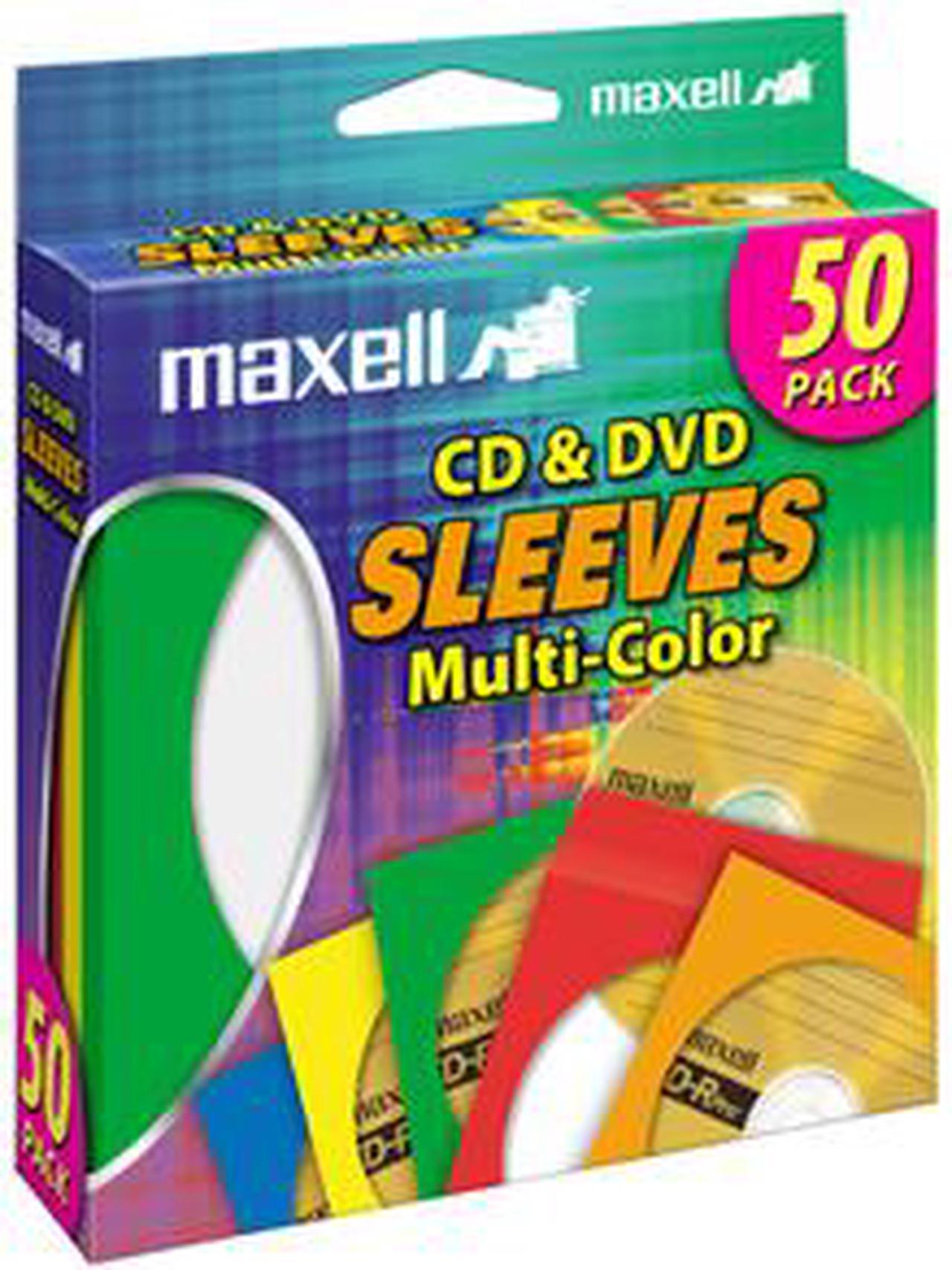 Main image of maxell 190134 Multi-Color CD & DVD Sleeve - 50 Pack