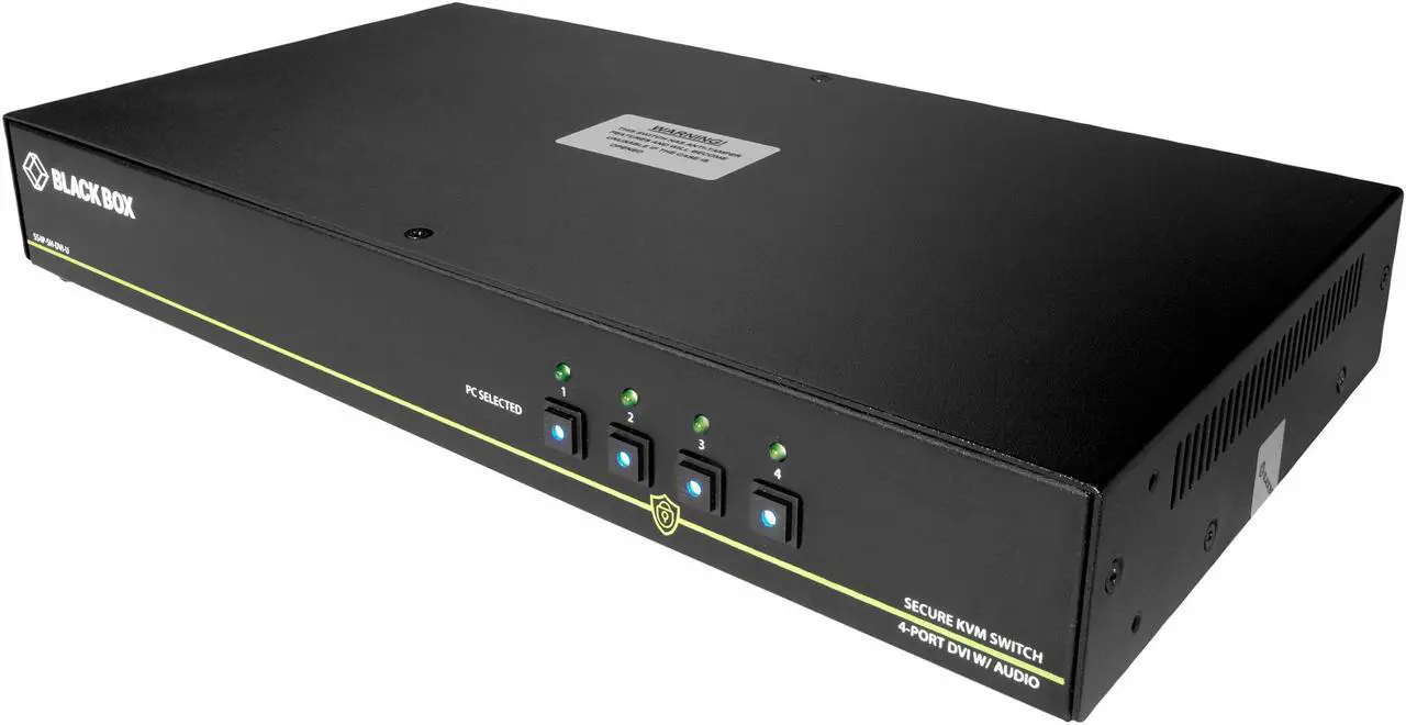 Alt view image 3 of 6 - Black Box SS4P-SH-DVI-U Secure NIAP 3.0 Single-Head DVI-I USB (or PS/2) KVM Switch