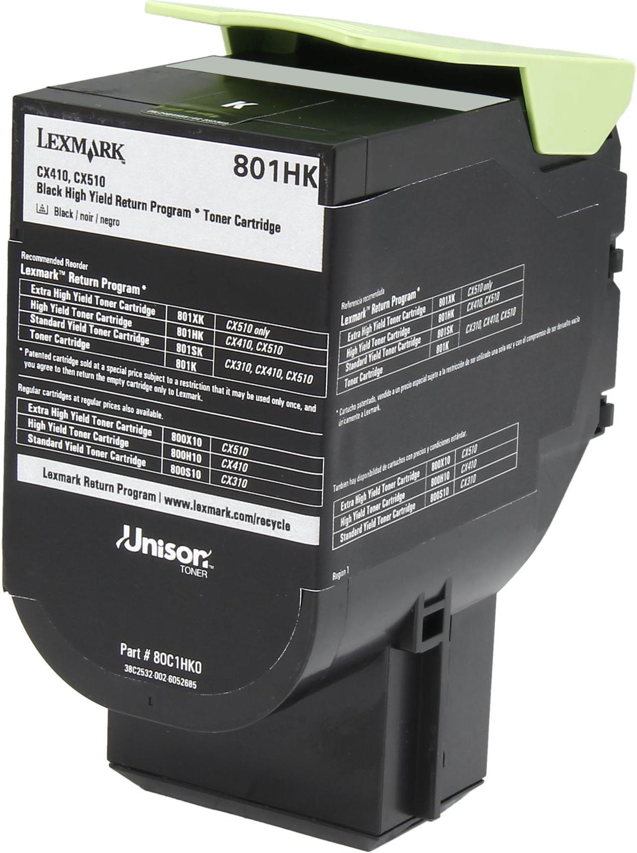 Lexmark 80C1HK0 High Yield Return Program Toner Cartridge - Black