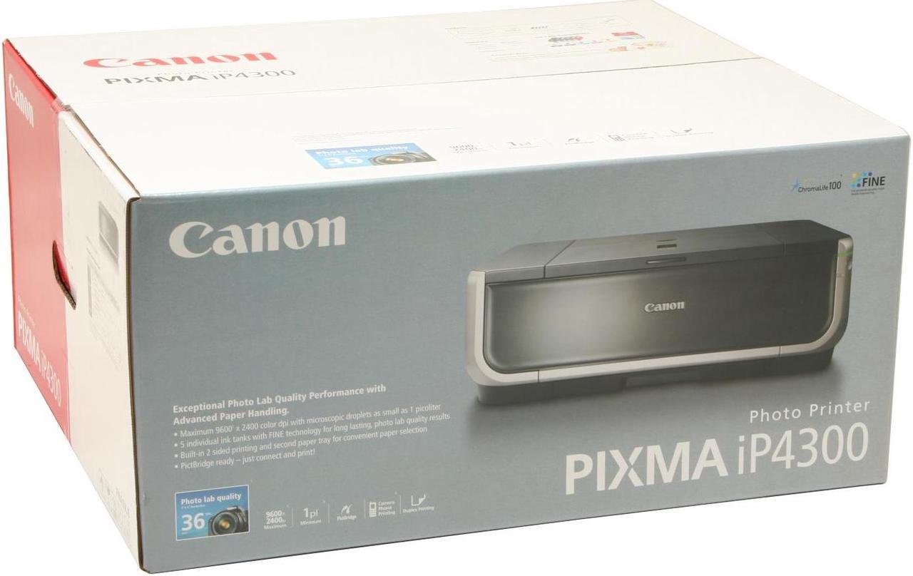 Alt view image 8 of 8 - Canon PIXMA iP4300 1438B002 Up to 30 ppm Black Print Speed 9600 x 2400 dpi Color Print Quality USB InkJet Photo Color Printer