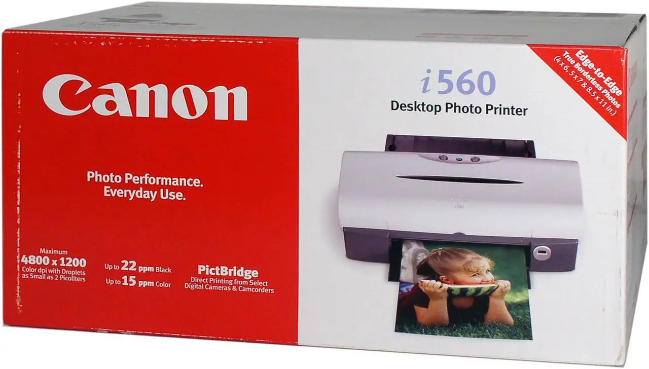 Alt view image 6 of 6 - Canon i560 22ppm (2.7s per page) Black Print Speed 4800 x 1200 dpi Color Print Quality LPT / USB InkJet Personal Color Printer