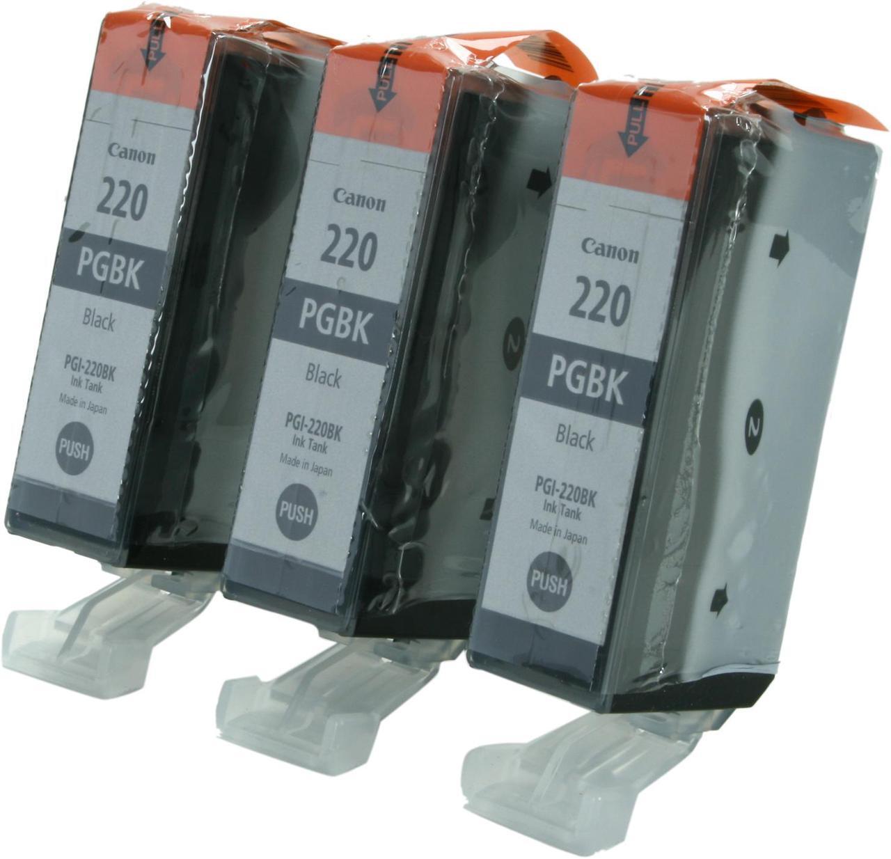Alt view image 2 of 6 - Canon PGI-220 Ink Cartridge - Triple Pack - Pigmented Black