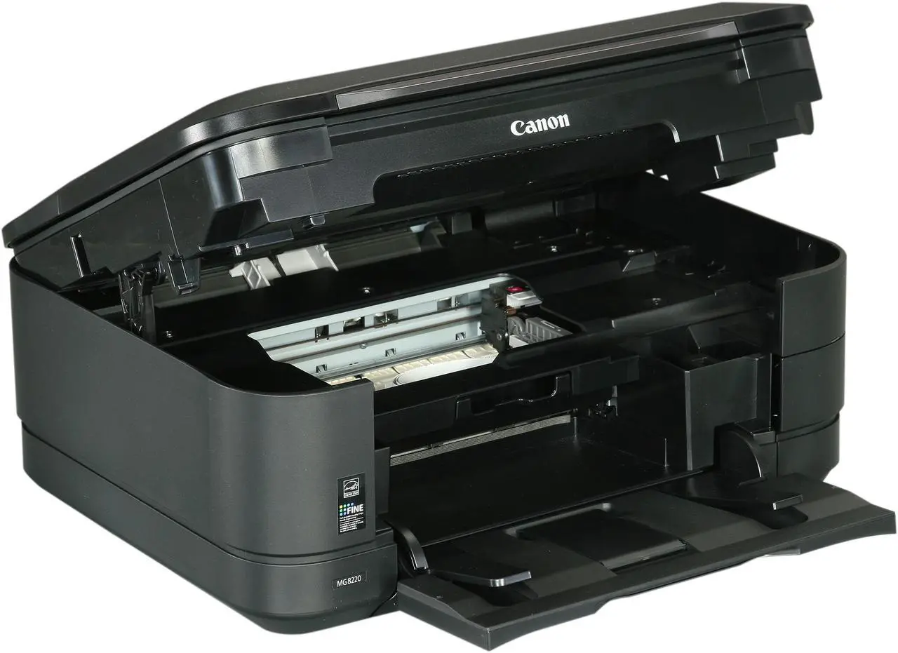 Alt view image 8 of 9 - Canon PIXMA MG8220 ESAT Approx. 12.5 ipm Black Print Speed 9600 x 2400 dpi Color Print Quality Ethernet (RJ-45) / USB / Wi-Fi InkJet MFC / All-In-One Color Printer