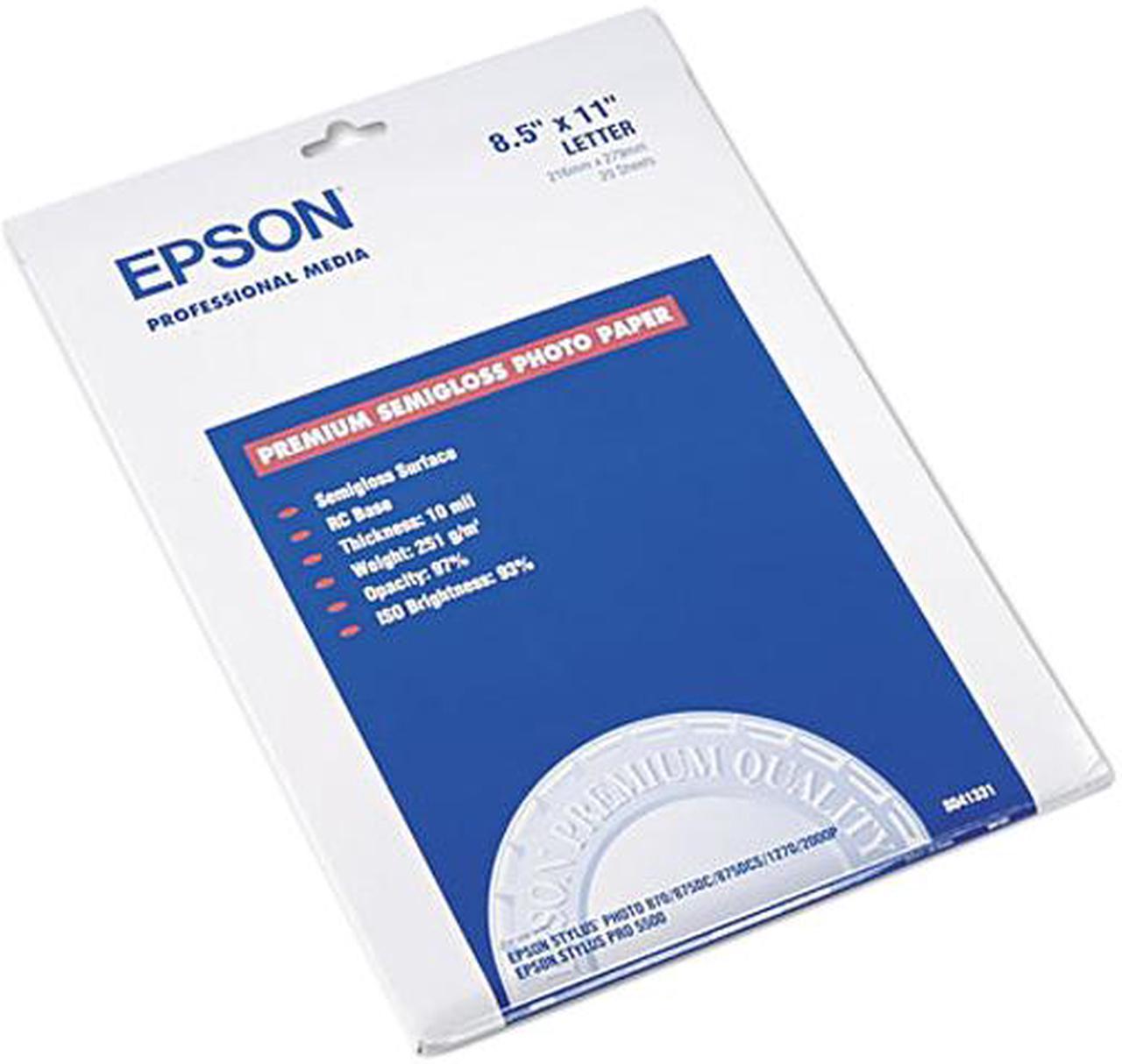 Epson S041331 Photo Paper Letter - 8.50" x 11" - 20 / Pack - White