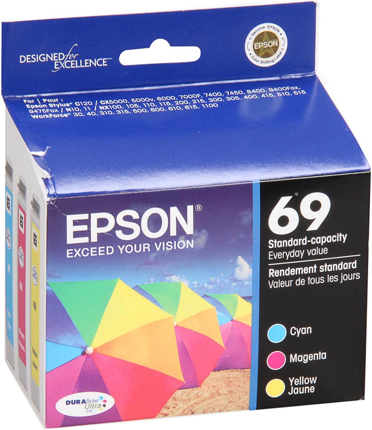 EPSON 69 (T069520) Color DURABrite Ink Cartridge For Epson Stylus CX5000, CX6000 Cyan, Magenta and Yellow