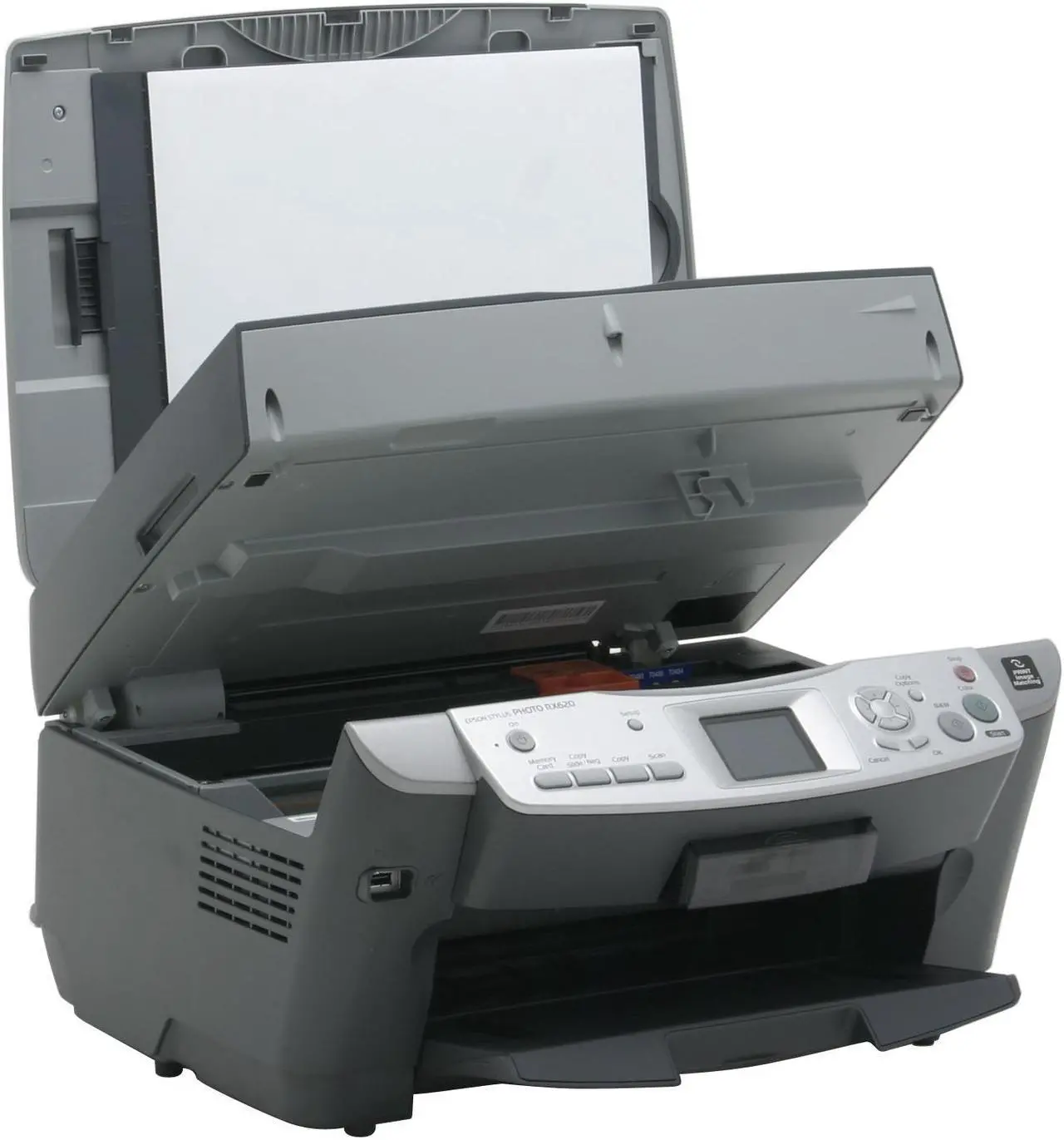 Alt view image 3 of 12 - EPSON Stylus Photo RX620 C11C586001 17 ppm Black Print Speed Up to 5760 x 1440dpi Color Print Quality USB InkJet MFC / All-In-One Color Printer