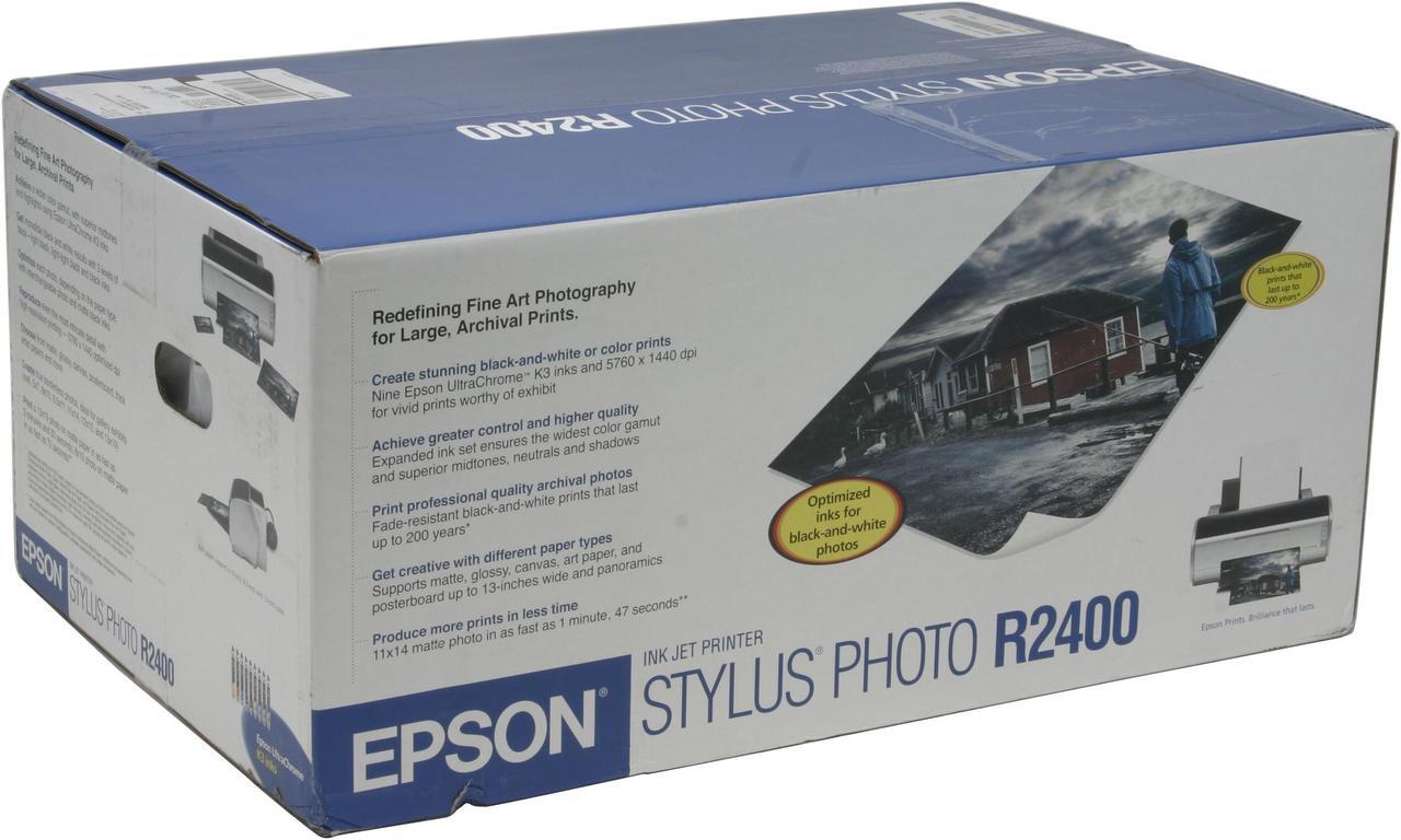 Alt view image 12 of 12 - EPSON Stylus Photo R2400 C11C603011 5760 x 1440 dpi Color Print Quality USB InkJet Personal Color Printer