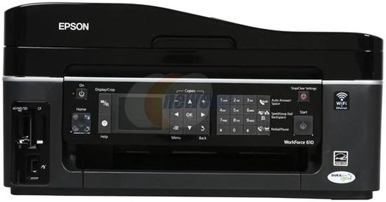 Alt view image 2 of 8 - EPSON WorkForce  610 C11CA50201 Up to 38 ppm Black Print Speed 5760 x 1440 dpi Color Print Quality Ethernet (RJ-45) / USB / Wi-Fi InkJet MFC / All-In-One Color Printer