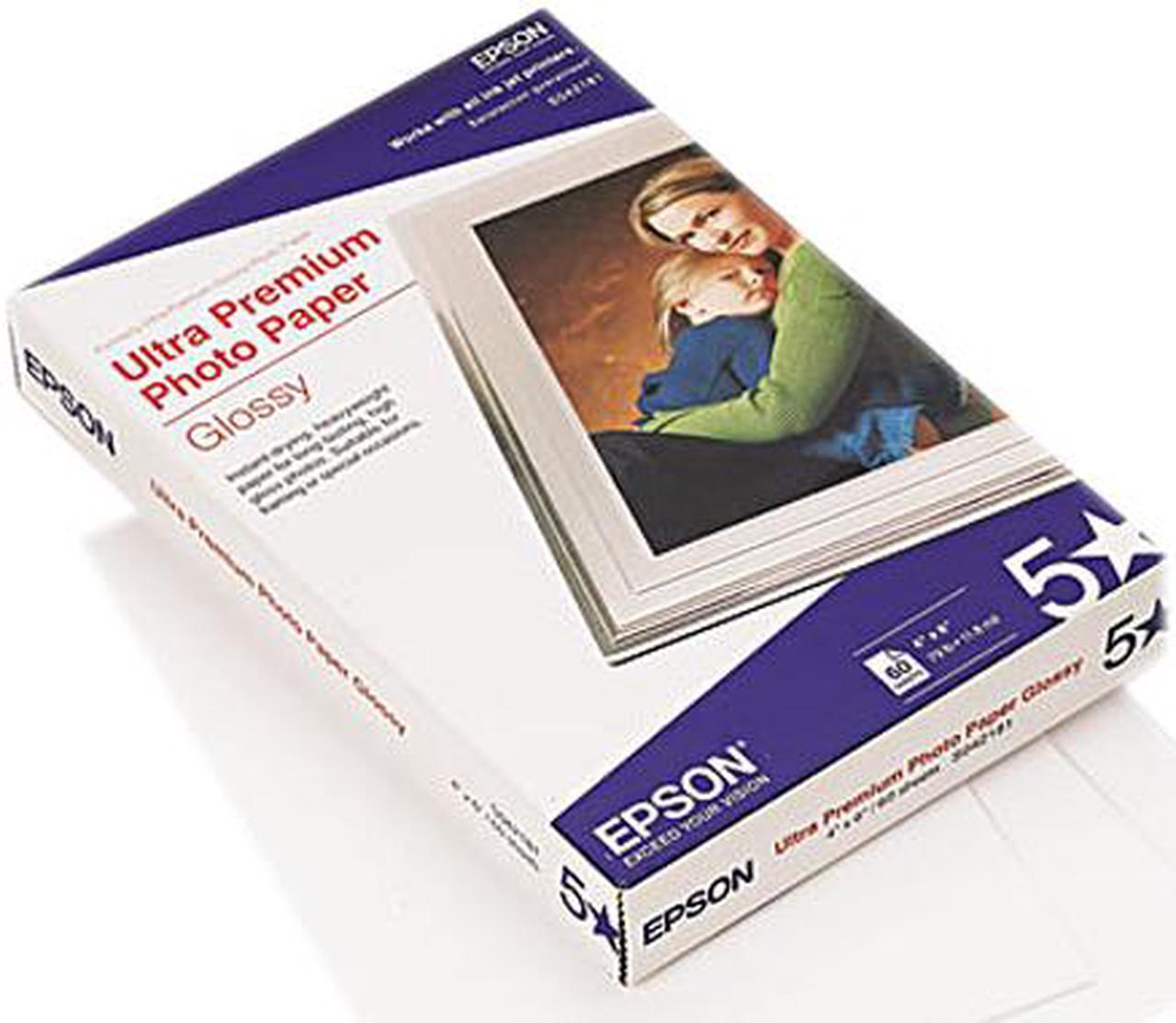 EPSON S042181 Ultra-Premium Glossy Photo Paper, 79 lbs., 4 x 6, 60 Sheets/Pack