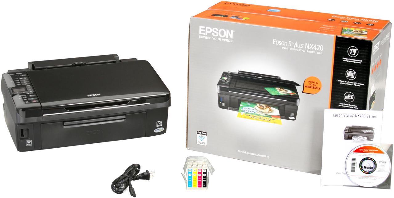 Alt view image 8 of 8 - EPSON Stylus NX420 C11CA80201 6.4 ISO ppm Black Print Speed 5760 x 1440 dpi Color Print Quality USB / Wi-Fi InkJet MFC / All-In-One Color Printer